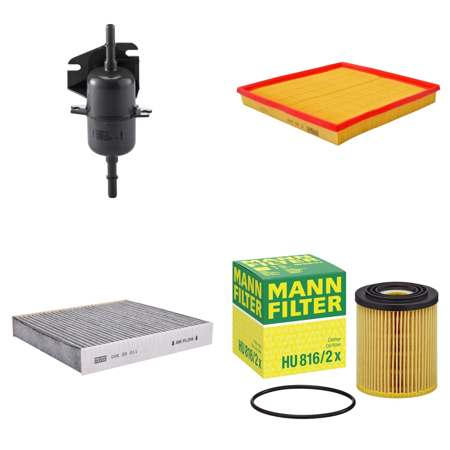 Kit Filtros de Ar Combustível Cabine Ar Condicionado Óleo - Mann-Filter - C30100 - CUK20011 - HU816/2x - WK510 - (1)