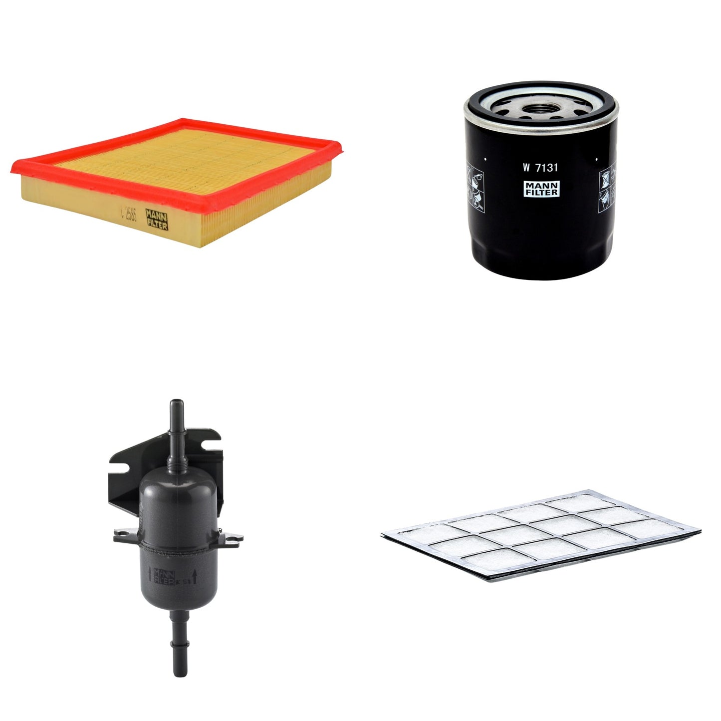 Kit Filtros de Ar Combustível Cabine Ar Condicionado Óleo - Mann-Filter - C2585 - CU2504 - W7131 - WK510 - (1)