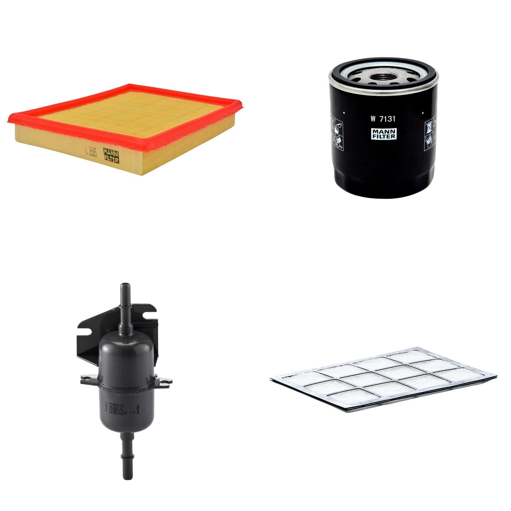 Kit Filtros de Ar Combustível Cabine Ar Condicionado Óleo - Mann-Filter - C2585 - CU2504 - W7131 - WK510 - (1)