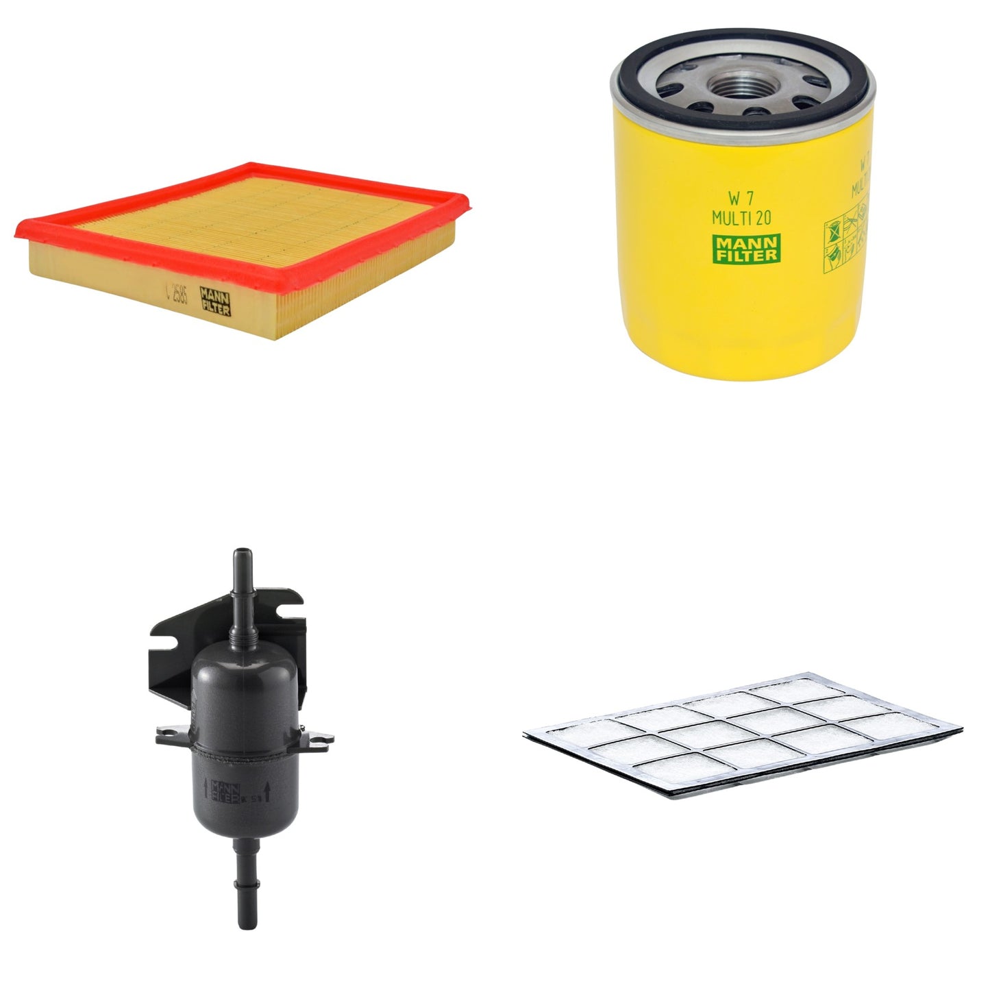 Kit Filtros de Ar Combustível Cabine Ar Condicionado Óleo - Mann-Filter - C2585 - CU2504 - W7MULTI20 - WK510 - (1)