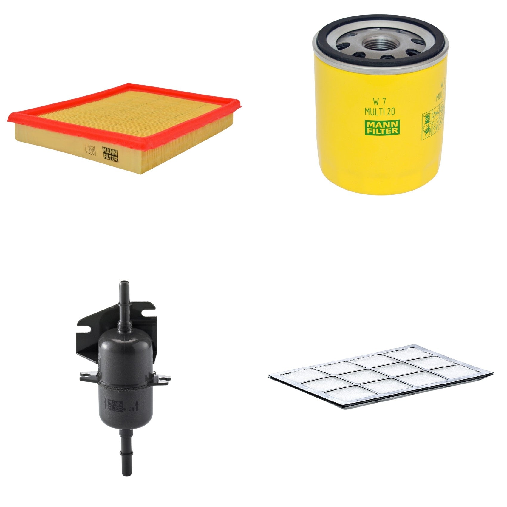 Kit Filtros de Ar Combustível Cabine Ar Condicionado Óleo - Mann-Filter - C2585 - CU2504 - W7MULTI20 - WK510 - (1)