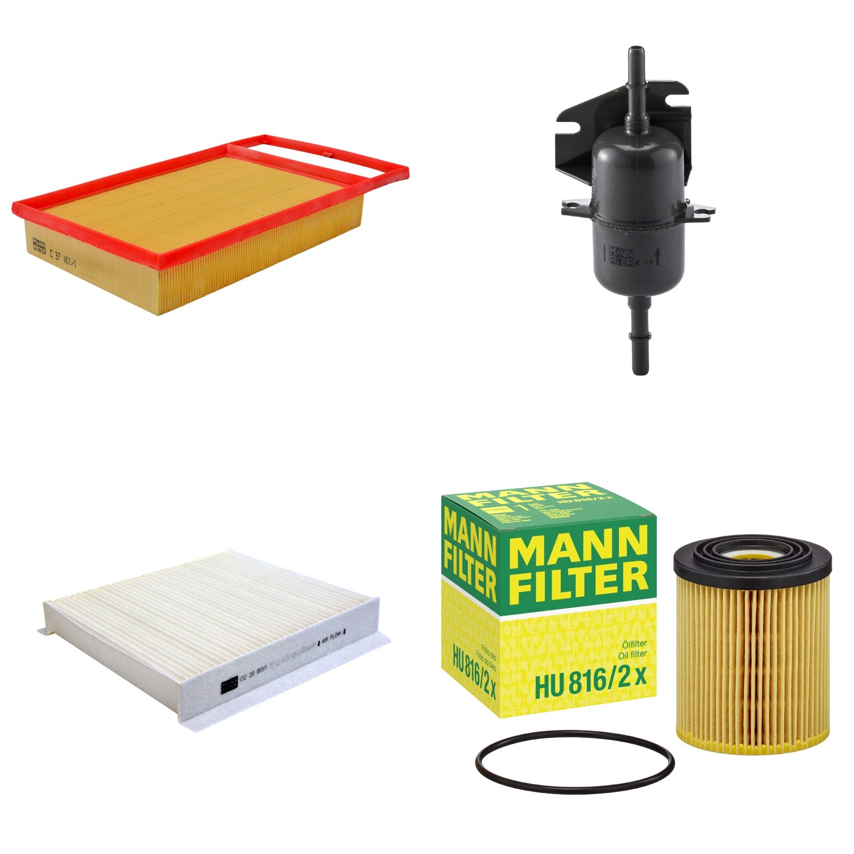 Kit Filtros de Ar Combustível Cabine Ar Condicionado Óleo - Mann-Filter - C37001/1 - CU20001/1 - HU816/2x - WK510 - (1)