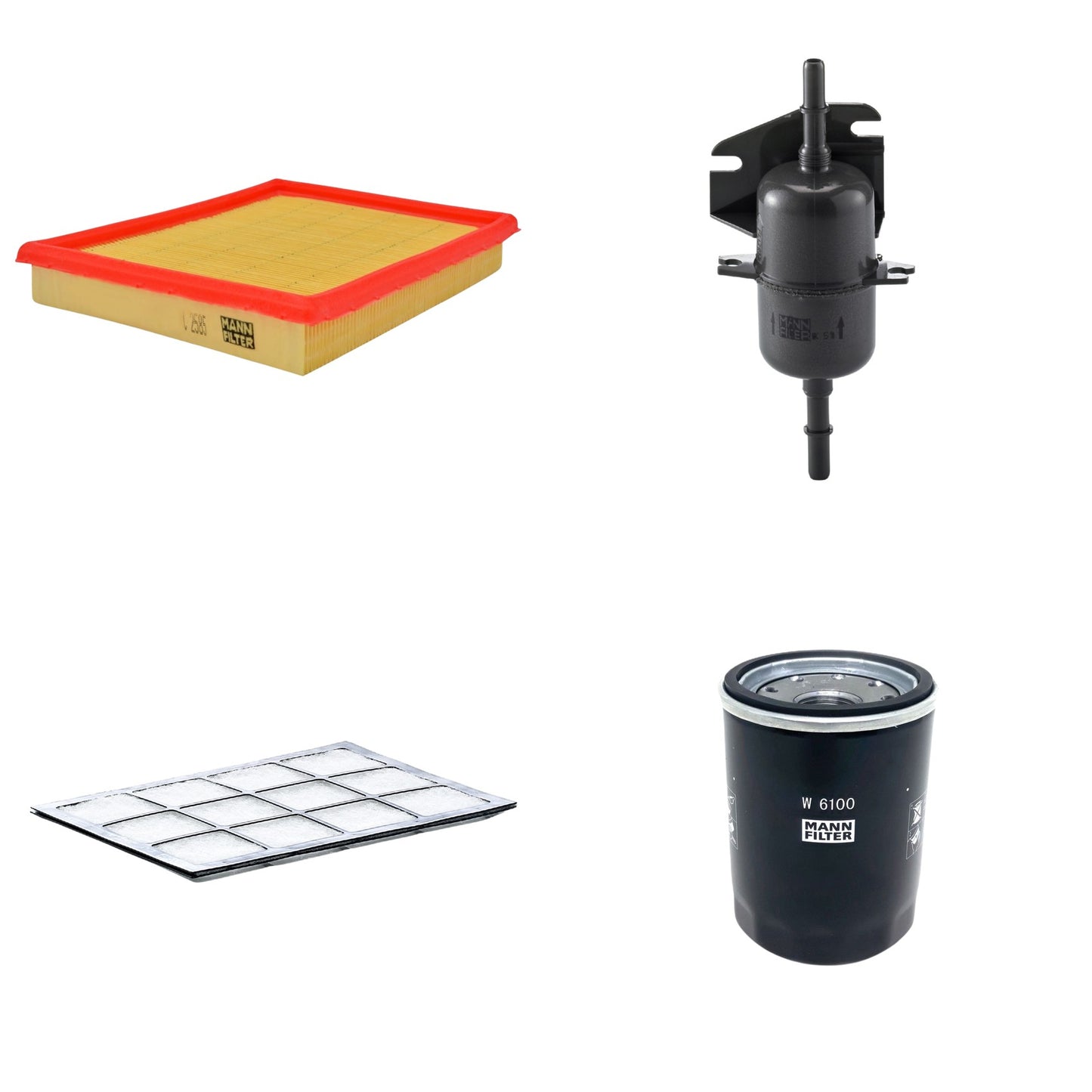 Kit Filtros de Ar Combustível Cabine Ar Condicionado Óleo - Mann-Filter - C2585 - CU2504 - W6100 - WK510 - (1)