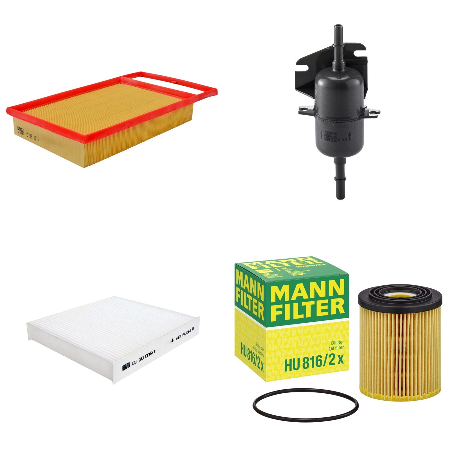 Kit Filtros de Ar Combustível Cabine Ar Condicionado Óleo - Mann-Filter - C37001/1 - CU20006/1 - HU816/2x - WK510 - (1)