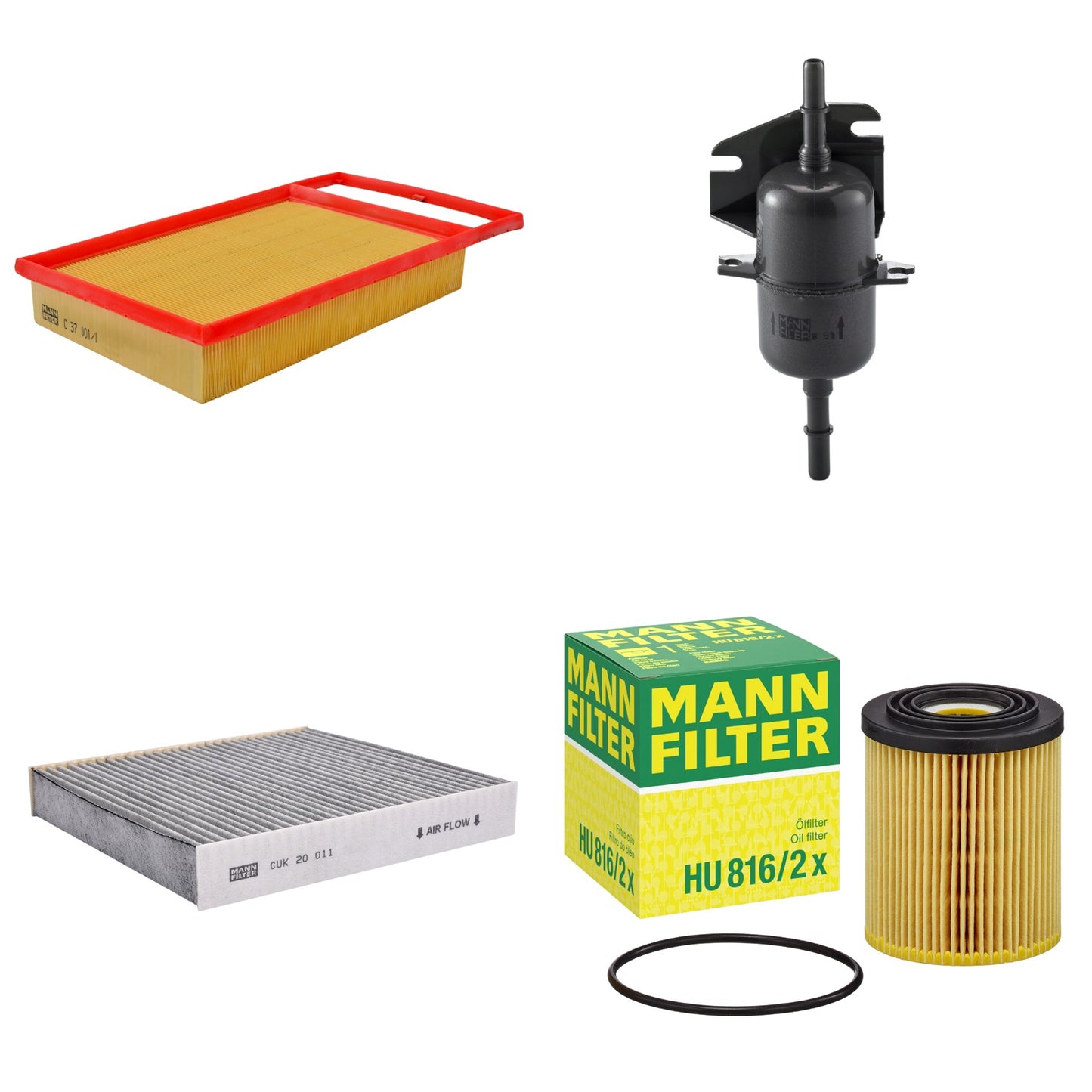 Kit Filtros de Ar Combustível Cabine Ar Condicionado Óleo - Mann-Filter - C37001/1 - CUK20011 - HU816/2x - WK510 - (1)