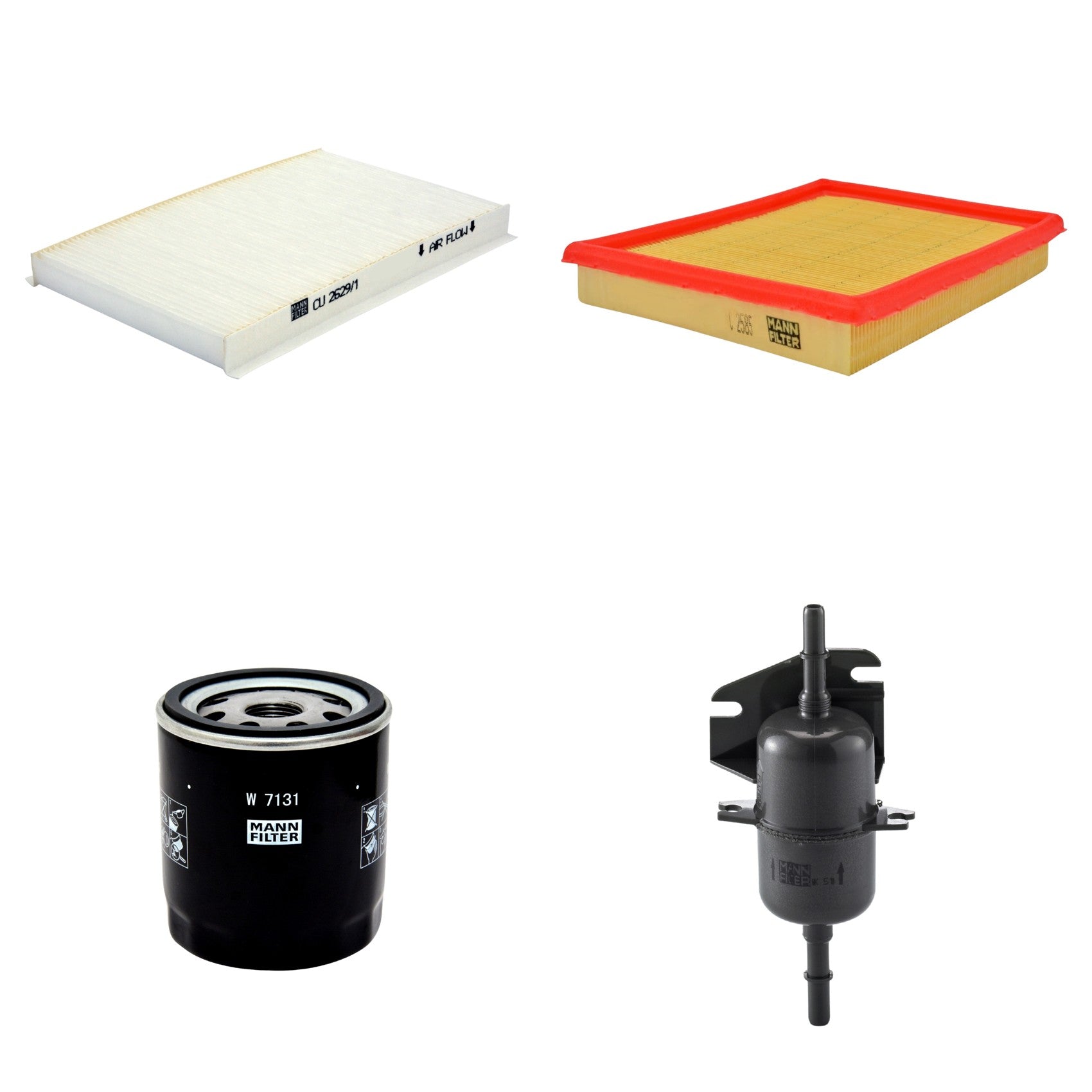 Kit Filtros de Ar Combustível Cabine Ar Condicionado Óleo - Mann-Filter - C2585 - CU2629/1 - W7131 - WK510 - (1)