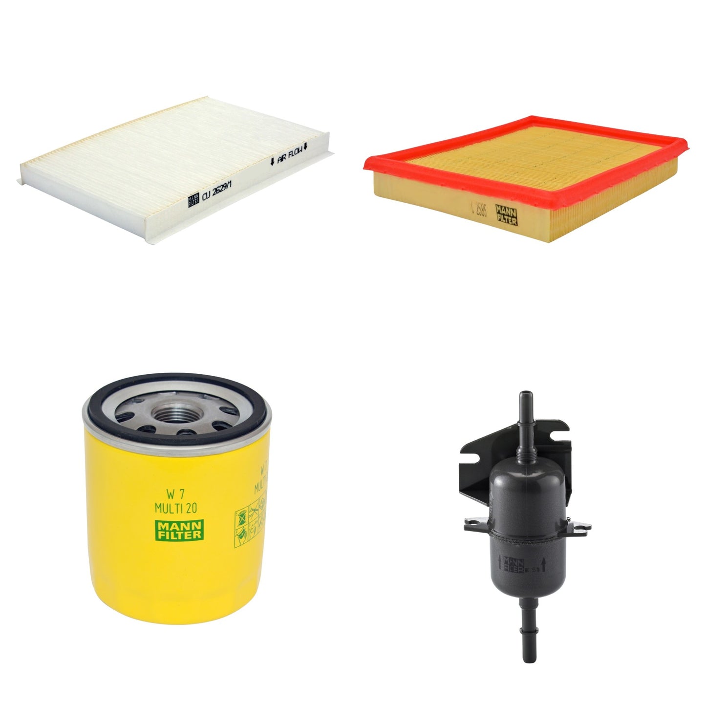 Kit Filtros de Ar Combustível Cabine Ar Condicionado Óleo - Mann-Filter - C2585 - CU2629/1 - W7MULTI20 - WK510 - (1)