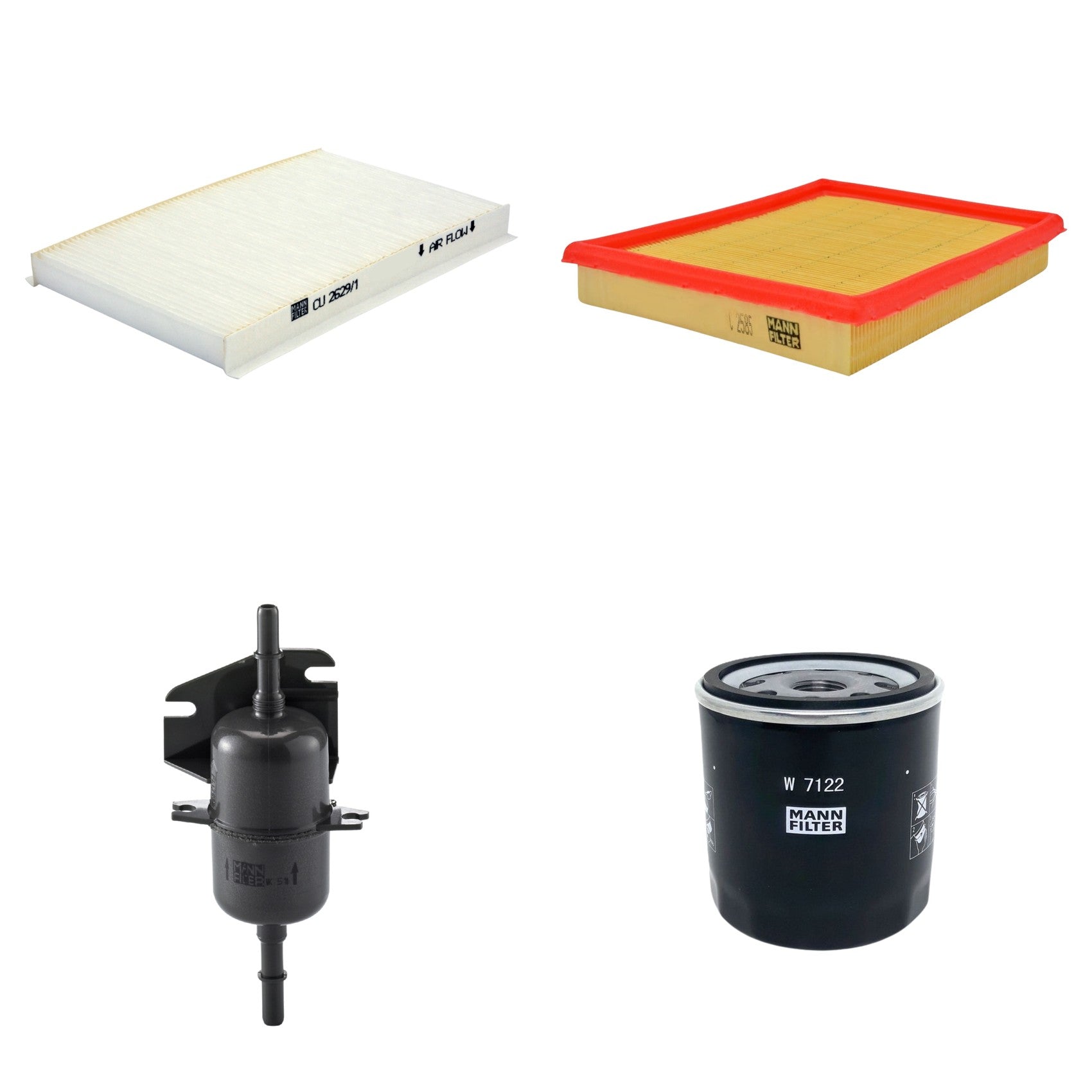 Kit Filtros de Ar Combustível Cabine Ar Condicionado Óleo - Mann-Filter - C2585 - CU2629/1 - W7122 - WK510 - (1)