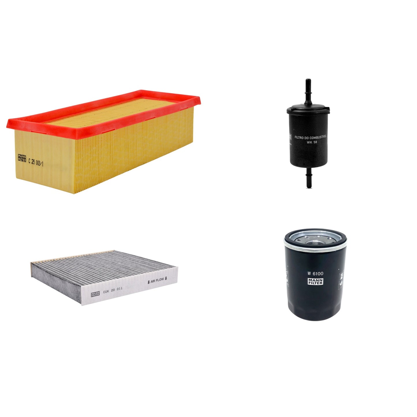 Kit Filtros de Ar Combustível Cabine Ar Condicionado Óleo - Mann-Filter - C29003/1 - CUK20011 - W6100 - WK58 - (1)