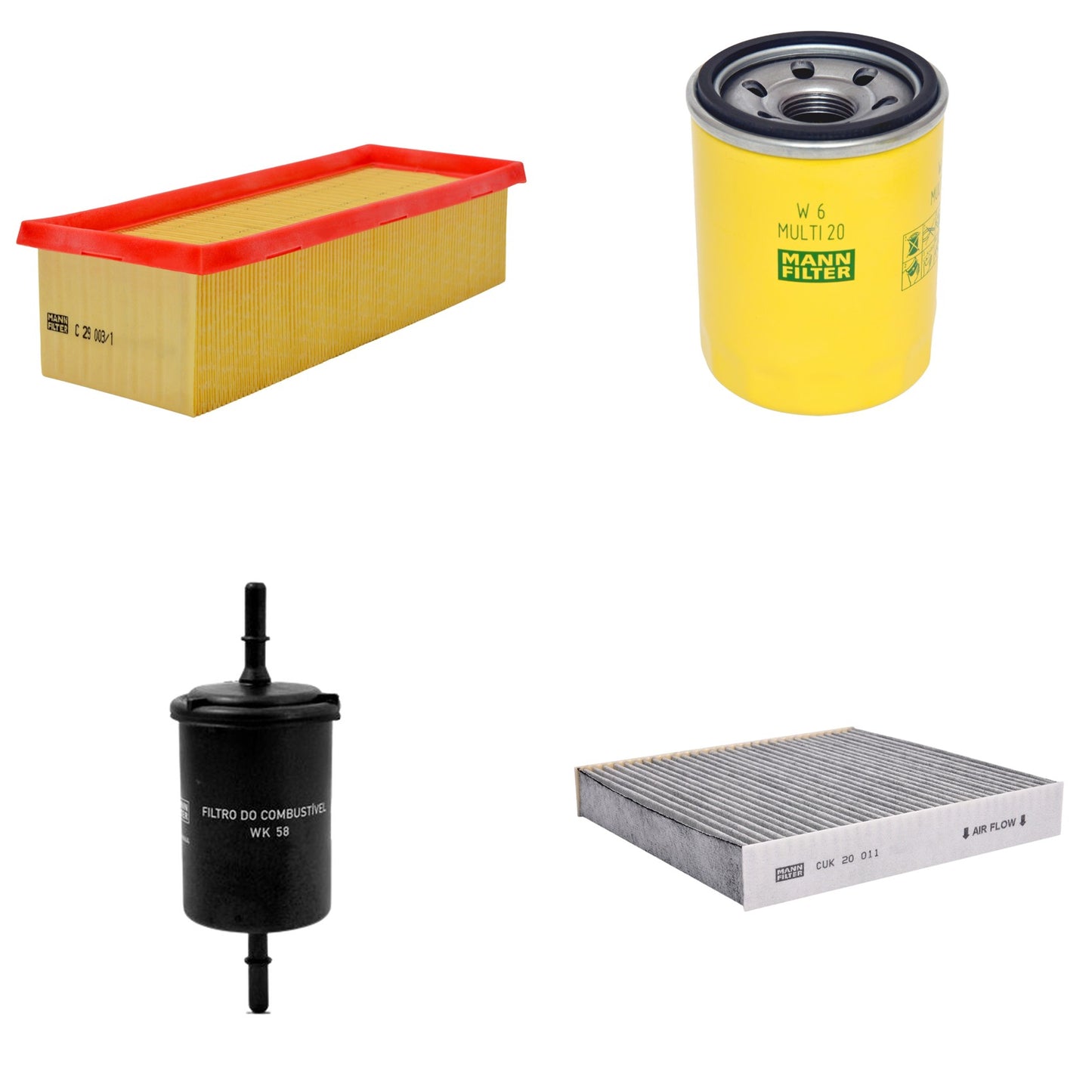 Kit Filtros de Ar Combustível Cabine Ar Condicionado Óleo - Mann-Filter - C29003/1 - CUK20011 - W6MULTI20 - WK58 - (1)