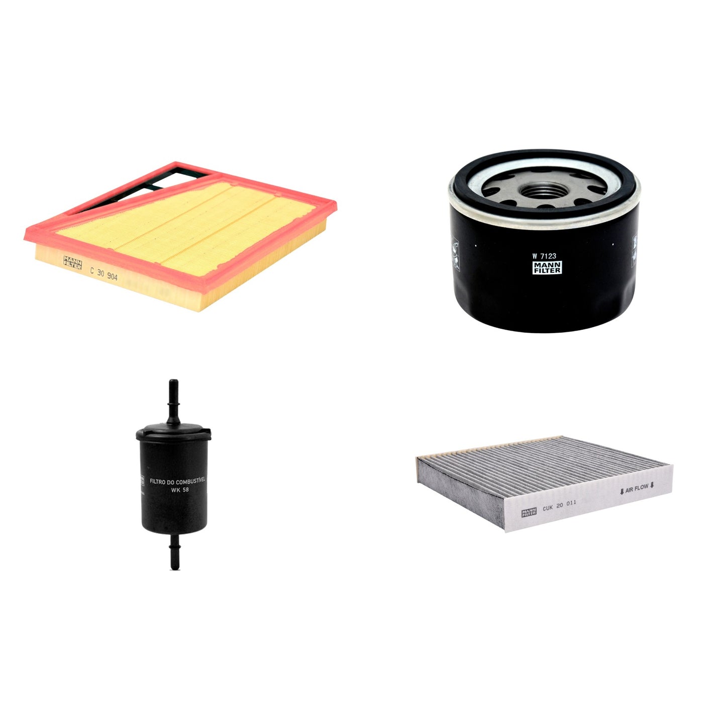 Kit Filtros de Ar Combustível Cabine Ar Condicionado Óleo - Mann-Filter - C30904 - CUK20011 - W7123 - WK58 - (1)