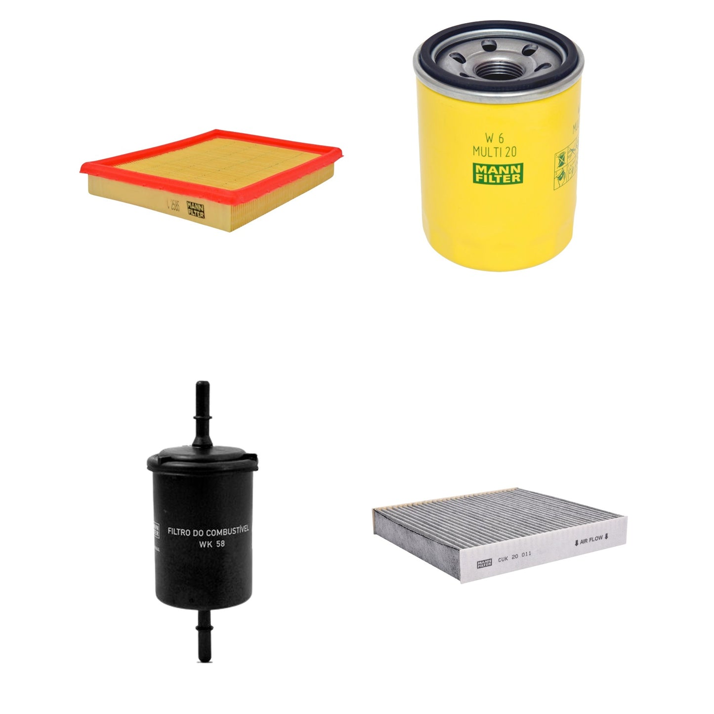 Kit Filtros de Ar Combustível Cabine Ar Condicionado Óleo - Mann-Filter - C2585 - CUK20011 - W6MULTI20 - WK58 - (1)