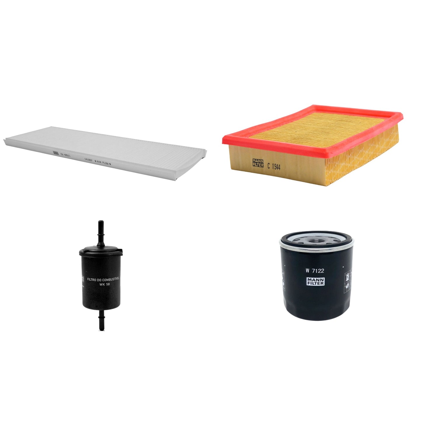 Kit Filtros de Ar Combustível Cabine Ar Condicionado Óleo - Mann-Filter - C1944 - CU4251/1 - W7122 - WK58 - (1)