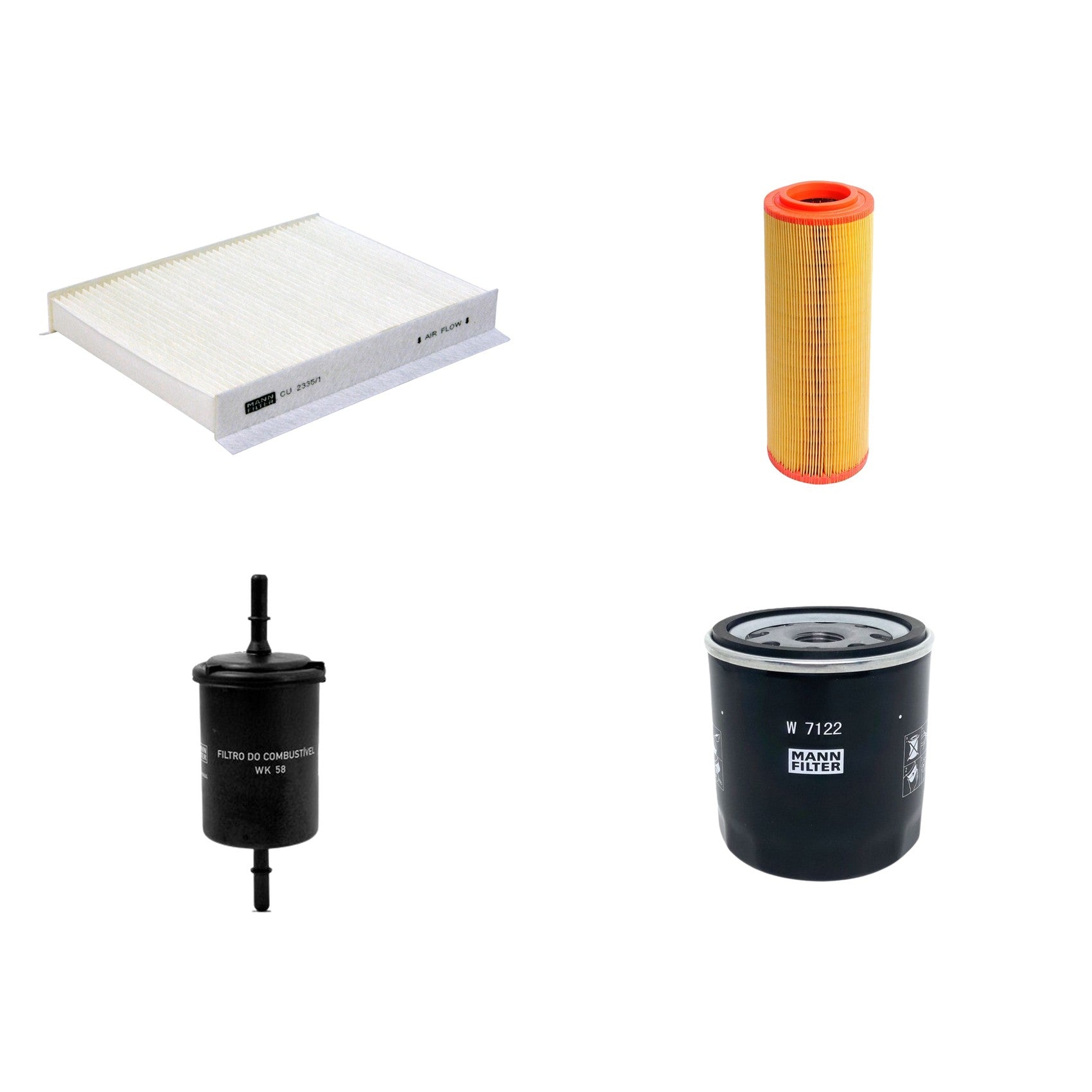 Kit Filtros de Ar Combustível Cabine Ar Condicionado Óleo - Mann-Filter - C11127 - CU2335/1 - W7122 - WK58 - (1)