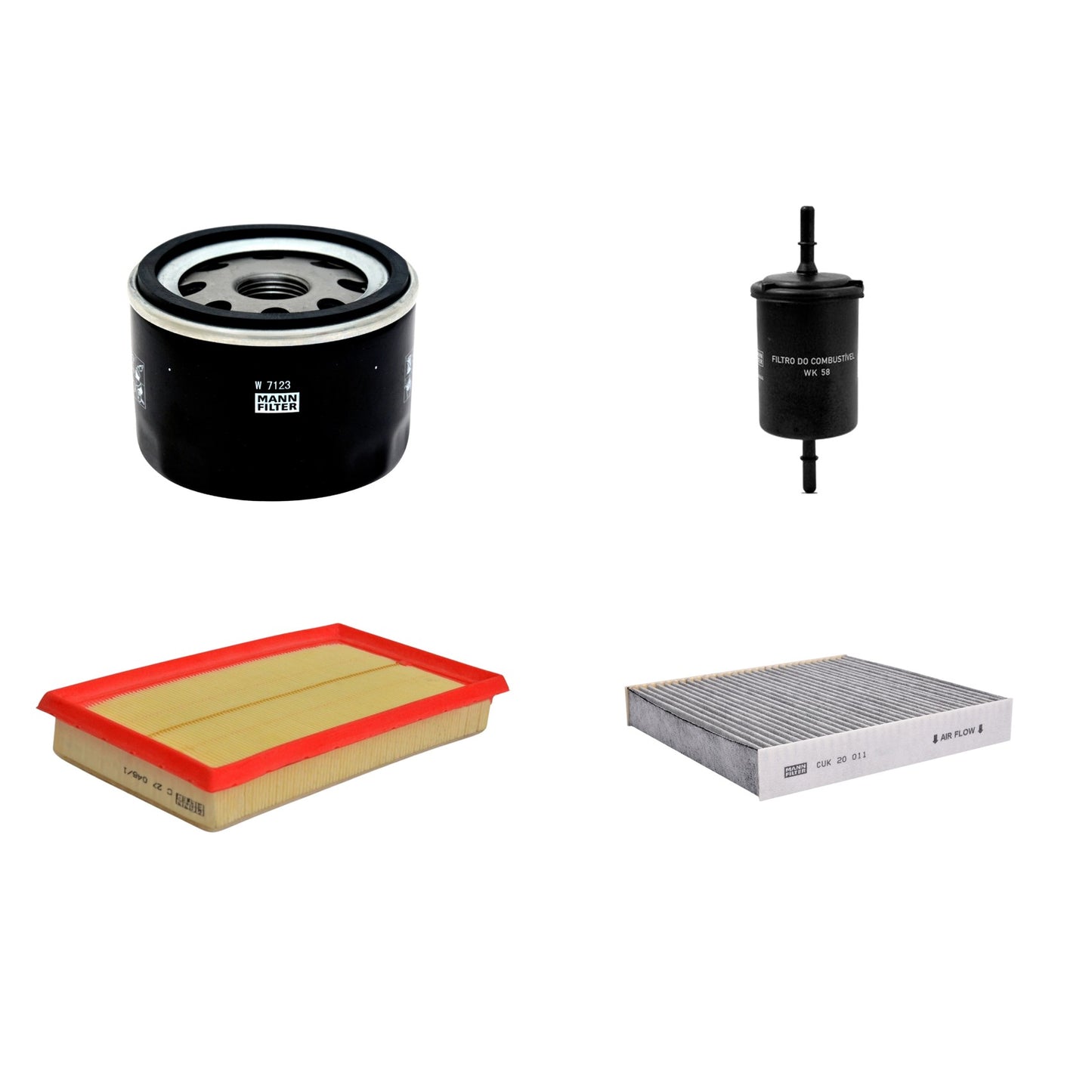 Kit Filtros de Ar Combustível Cabine Ar Condicionado Óleo - Mann-Filter - C27046/1 - CUK20011 - W7123 - WK58 - (1)
