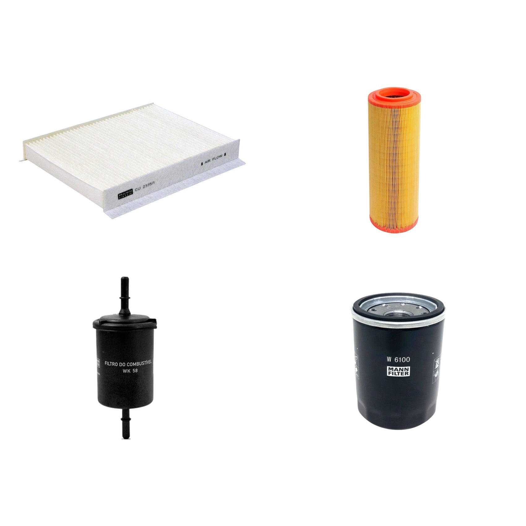Kit Filtros de Ar Combustível Cabine Ar Condicionado Óleo - Mann-Filter - C11127 - CU2335/1 - W6100 - WK58 - (1)