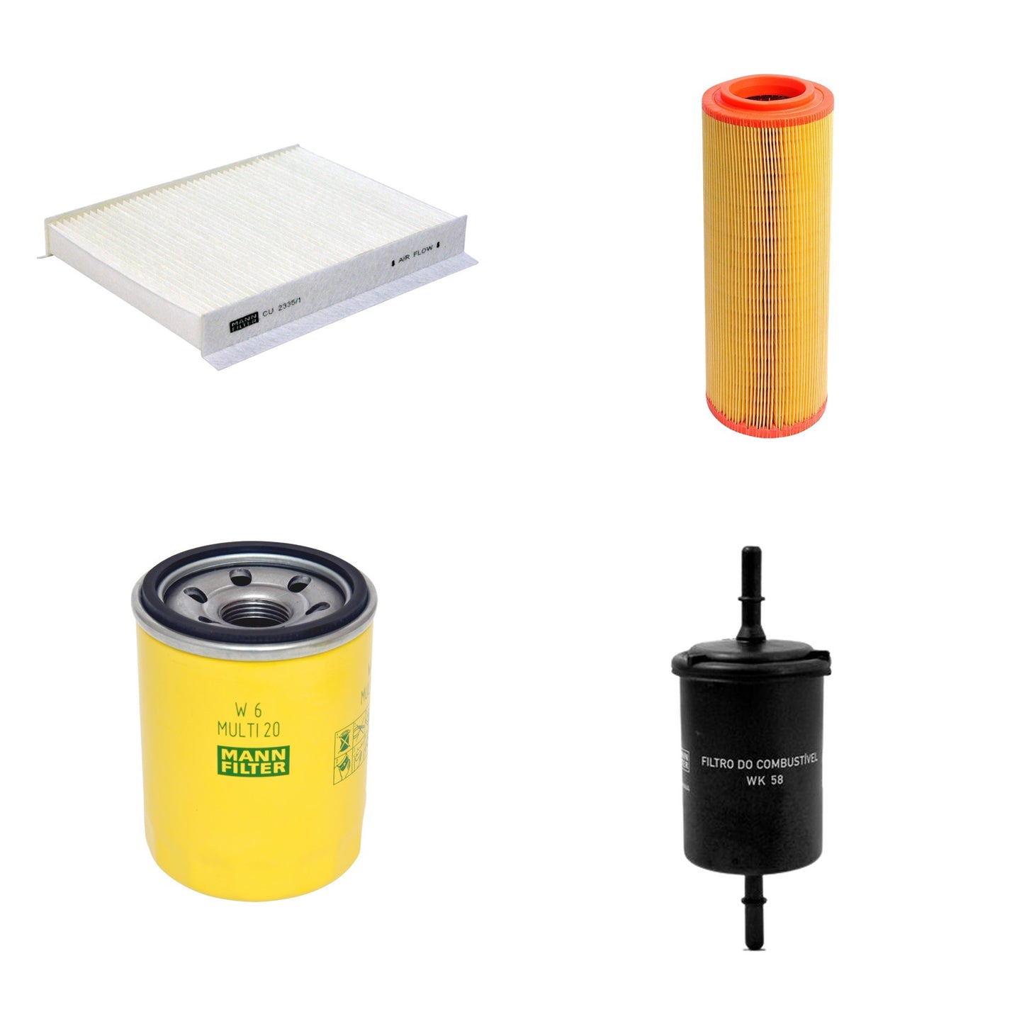 Kit Filtros de Ar Combustível Cabine Ar Condicionado Óleo - Mann-Filter - C11127 - CU2335/1 - W6MULTI20 - WK58 - (1)