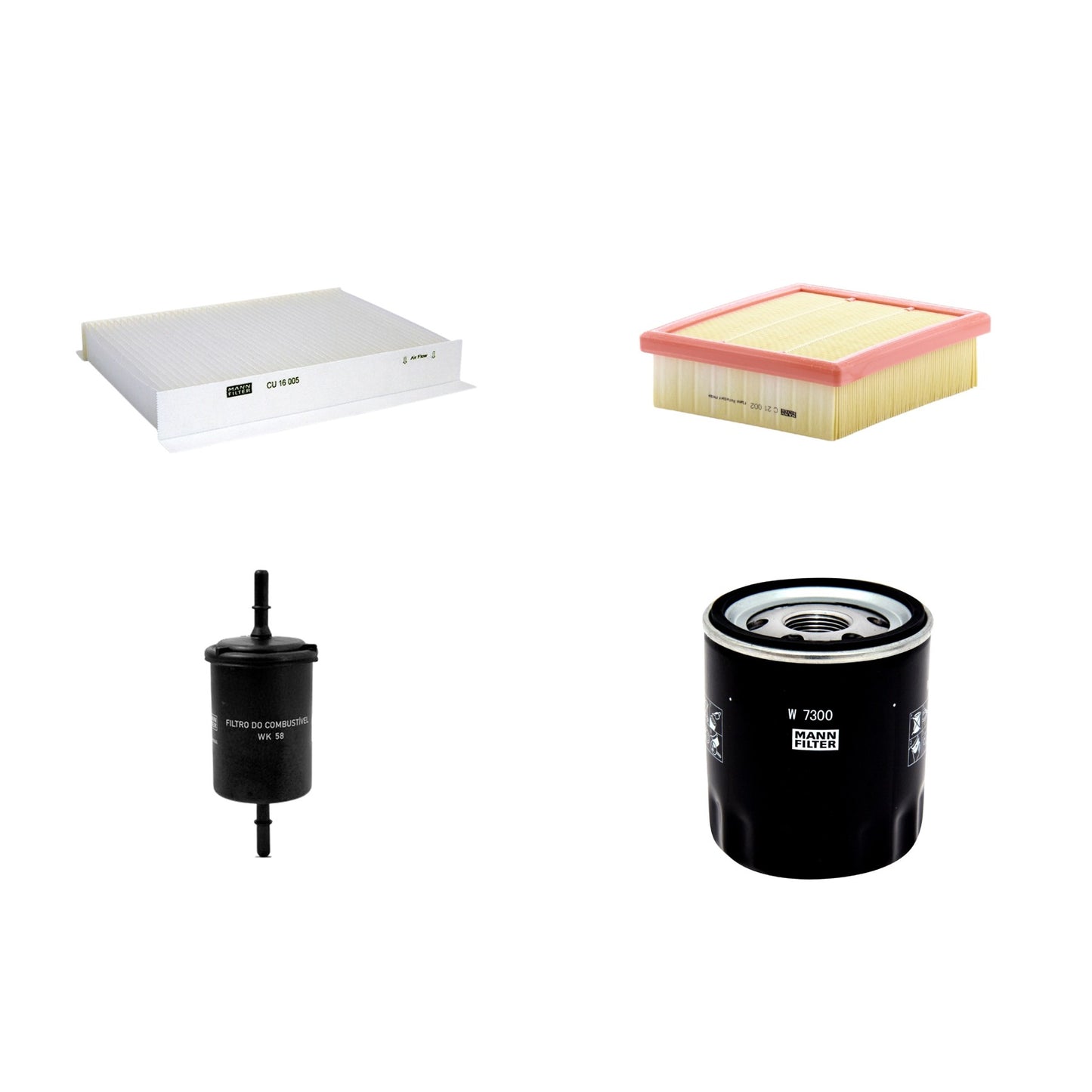 Kit Filtros de Ar Combustível Cabine Ar Condicionado Óleo - Mann-Filter - C21002 - CU16005 - W7300 - WK58 - (1)