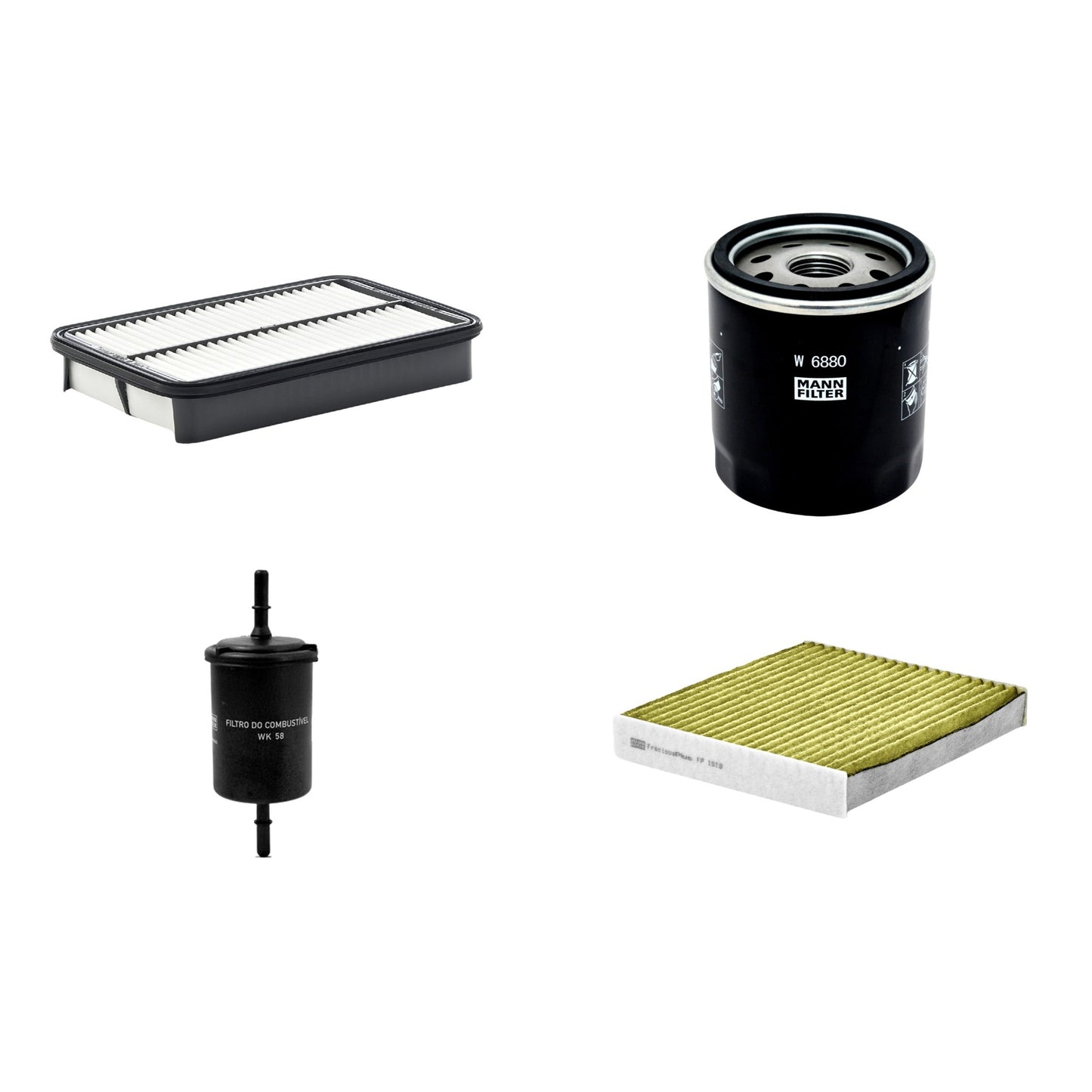 Kit Filtros de Ar Combustível Cabine Ar Condicionado Óleo - Mann-Filter - C2731/1 - FP1919 - W6880 - WK58 - (1)