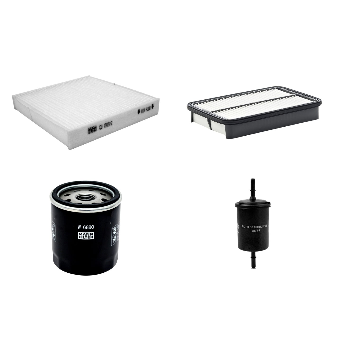 Kit Filtros de Ar Combustível Cabine Ar Condicionado Óleo - Mann-Filter - C2731/1 - CU1919/2 - W6880 - WK58 - (1)
