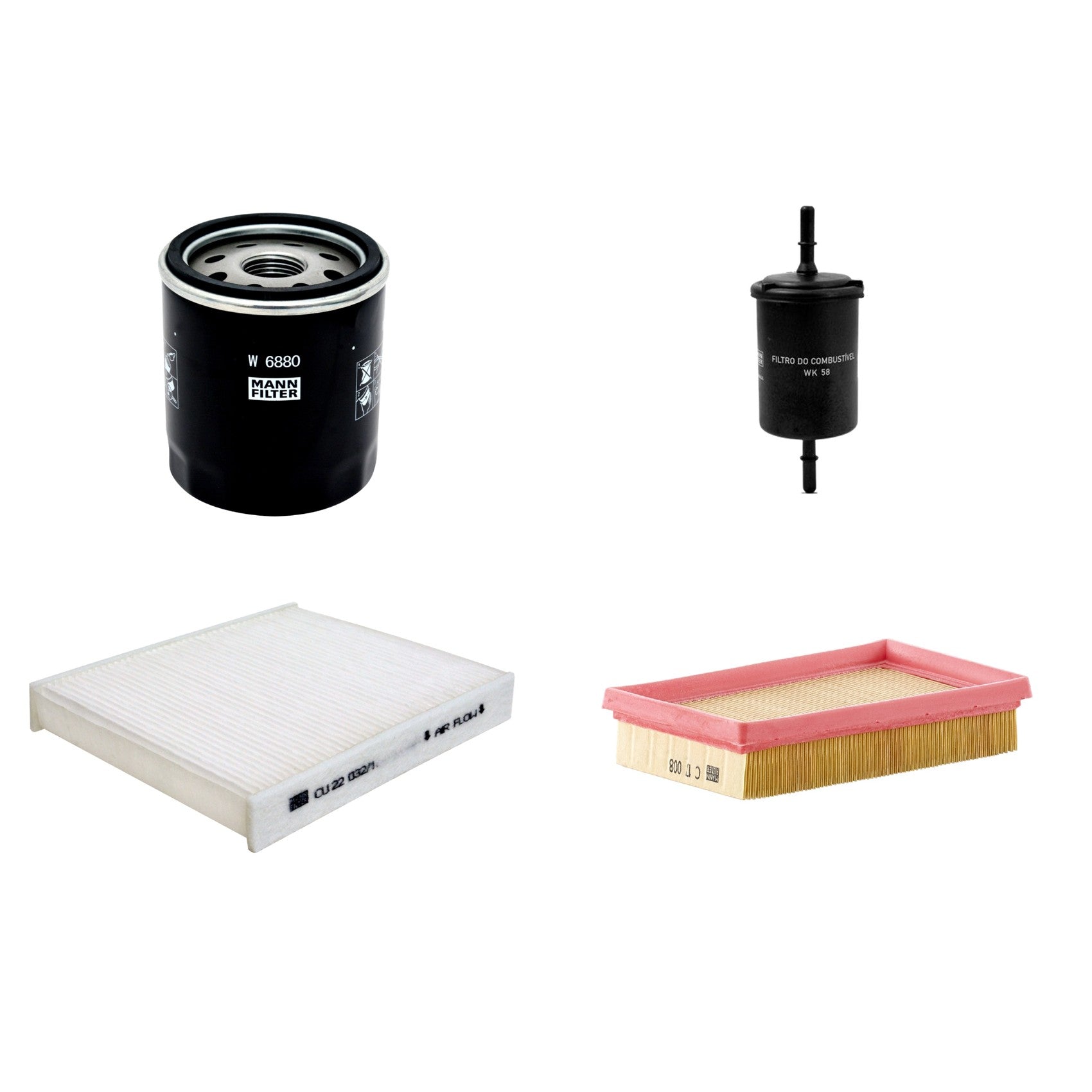 Kit Filtros de Ar Combustível Cabine Ar Condicionado Óleo - Mann-Filter - C17008 - CU22032/1 - W6880 - WK58 - (1)
