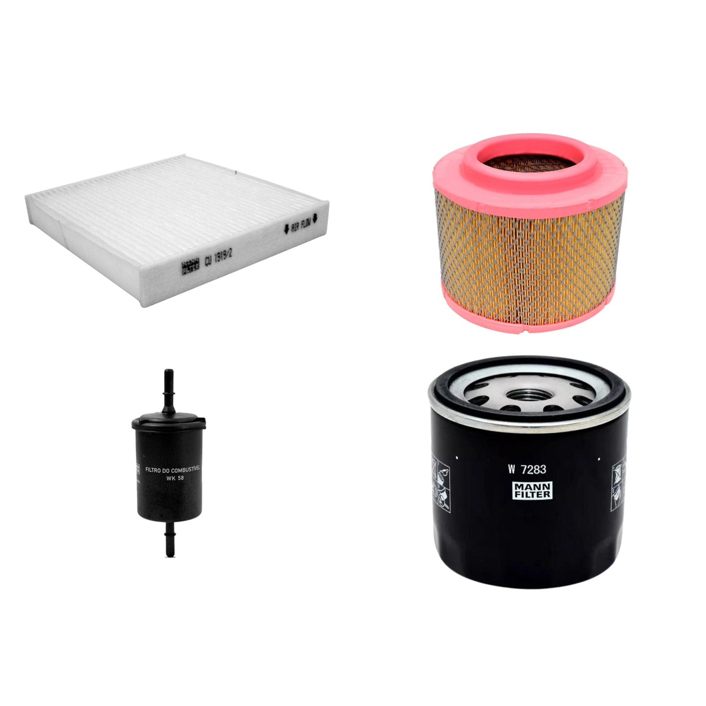 Kit Filtros de Ar Combustível Cabine Ar Condicionado Óleo - Mann-Filter - C23107/1 - CU1919/2 - W7283 - WK58 - (1)