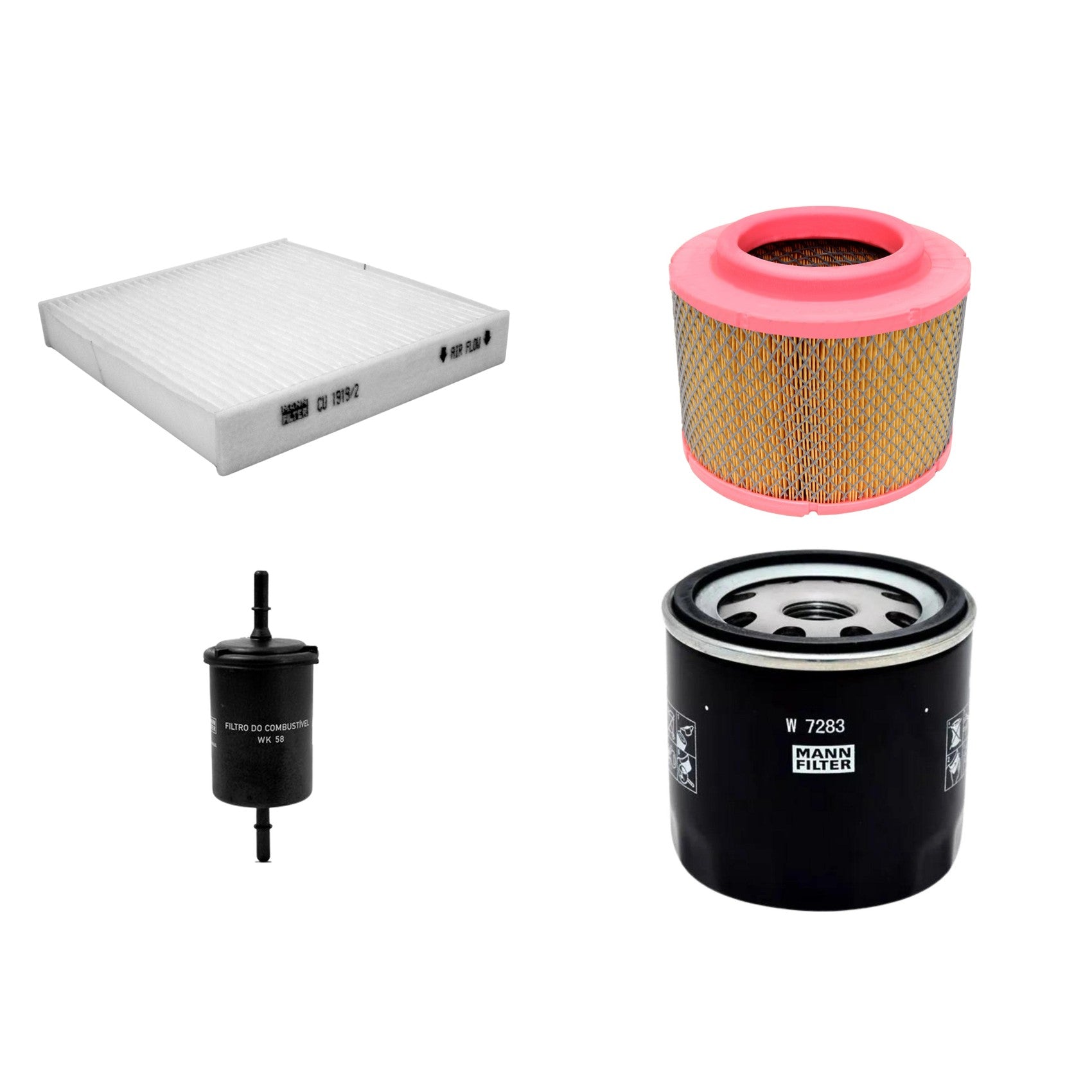 Kit Filtros de Ar Combustível Cabine Ar Condicionado Óleo - Mann-Filter - C23107/1 - CU1919/2 - W7283 - WK58 - (1)