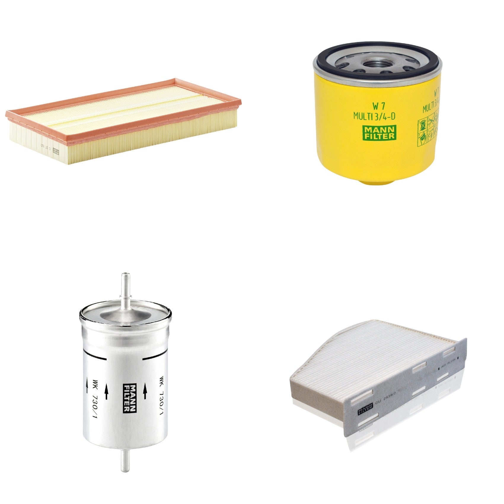 Kit Filtros de Ar Combustível Cabine Ar Condicionado Óleo - Mann-Filter - C37153 - CU2939/2 - W7MULTI3/4-D - WK730/1 - (1)