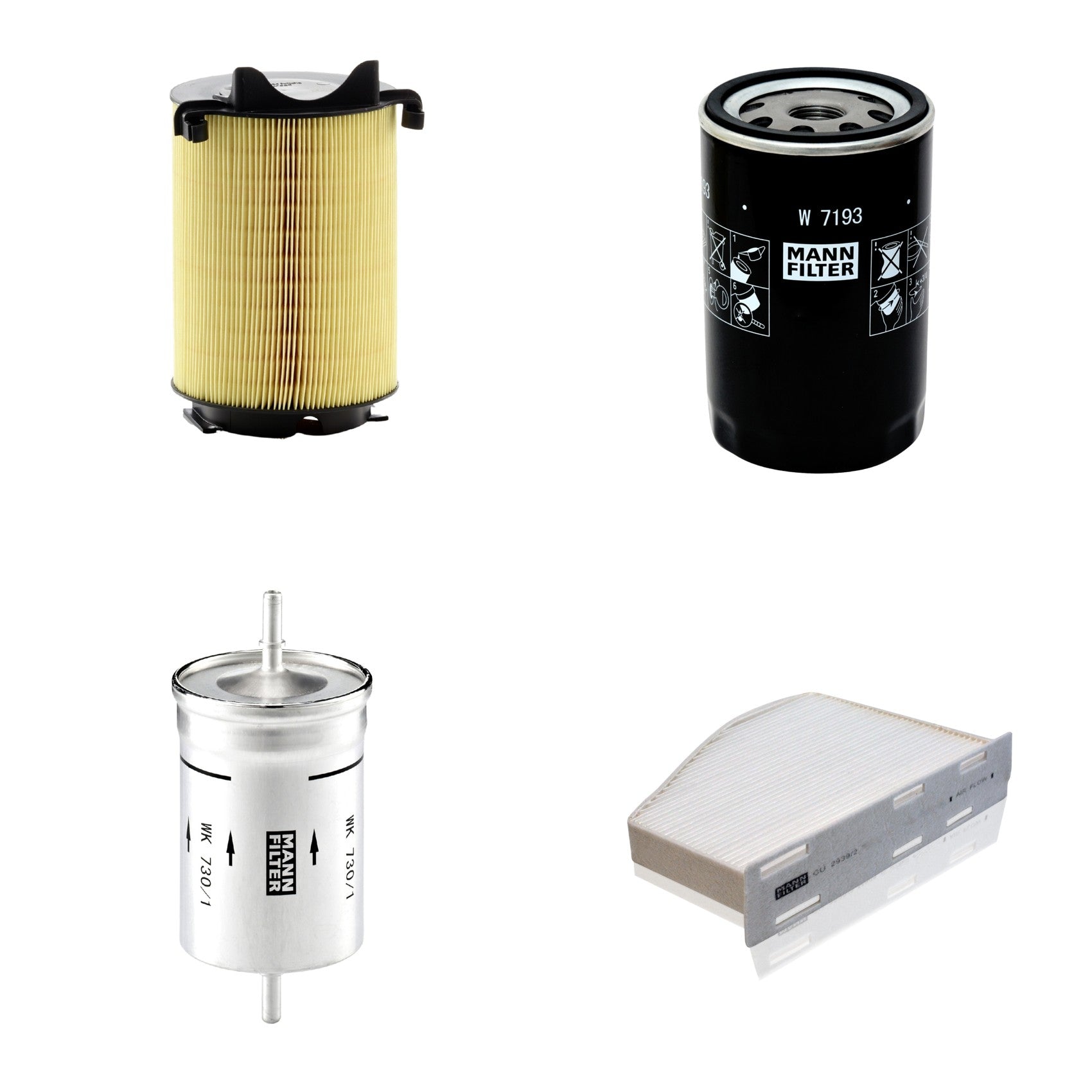 Kit Filtros de Ar Combustível Cabine Ar Condicionado Óleo - Mann-Filter - C14130 - CU2939/2 - W7193 - WK730/1 - (1)