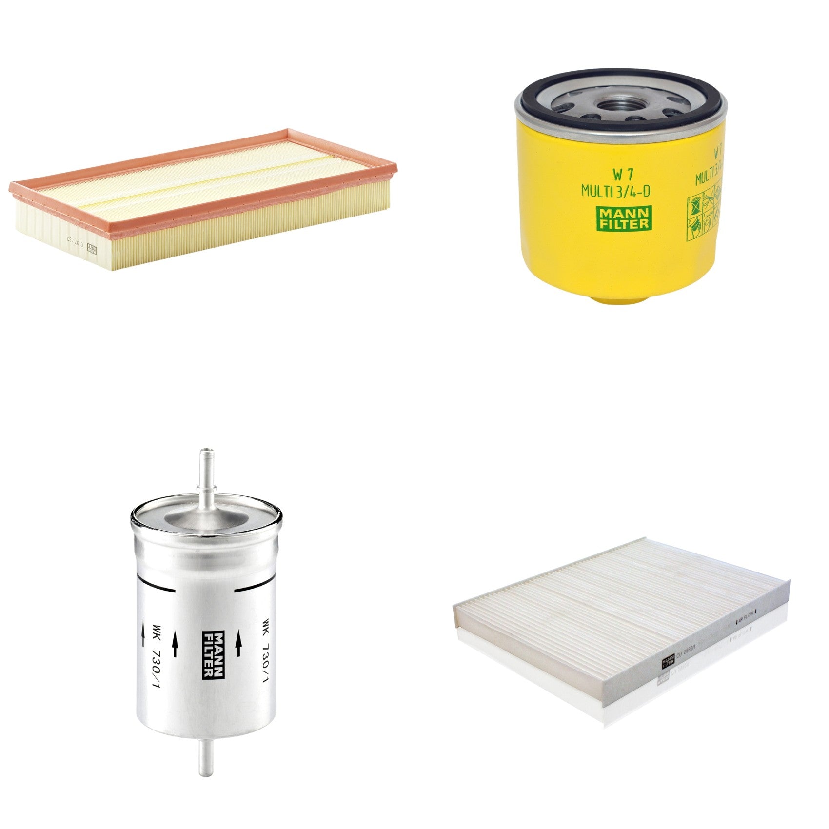 Kit Filtros de Ar Combustível Cabine Ar Condicionado Óleo - Mann-Filter - C37153 - CU2882/1 - W7MULTI3/4-D - WK730/1 - (1)