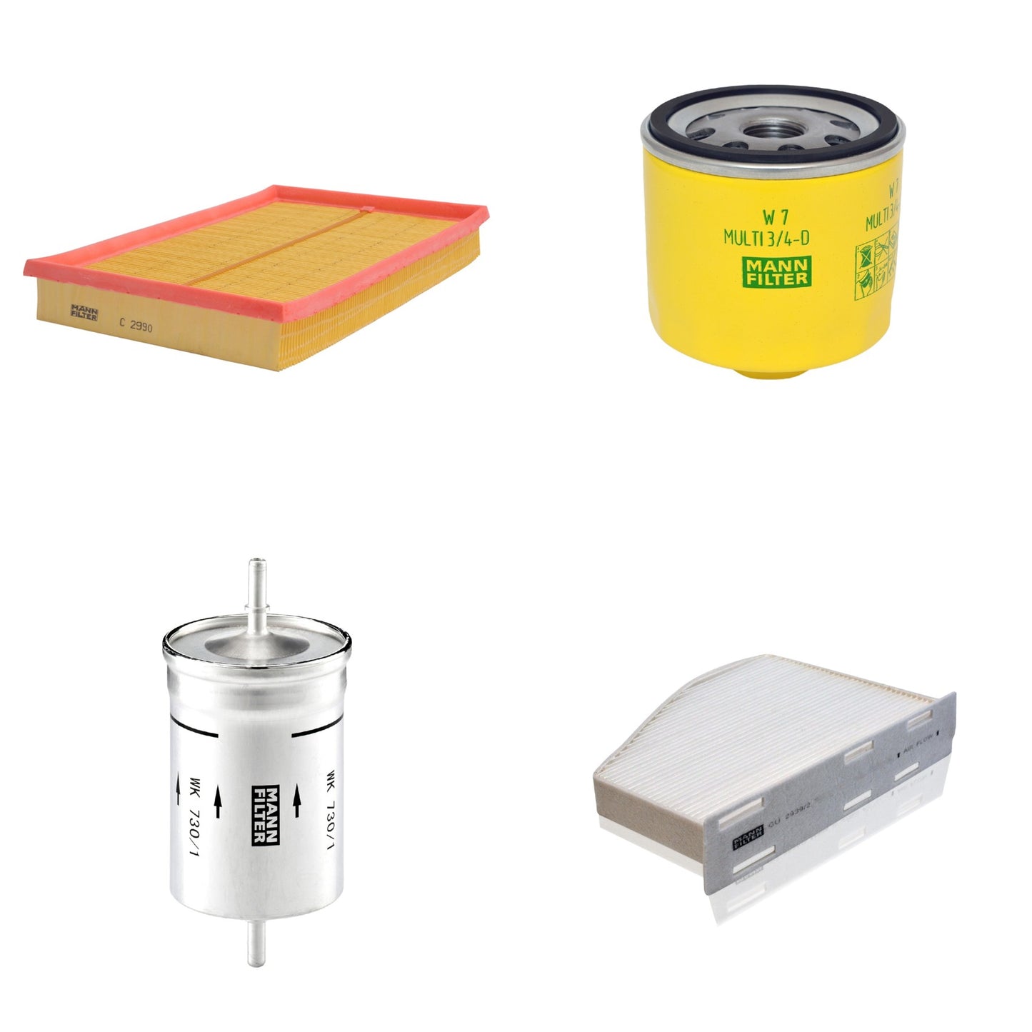 Kit Filtros de Ar Combustível Cabine Ar Condicionado Óleo - Mann-Filter - C2990 - CU2939/2 - W7MULTI3/4-D - WK730/1 - (1)
