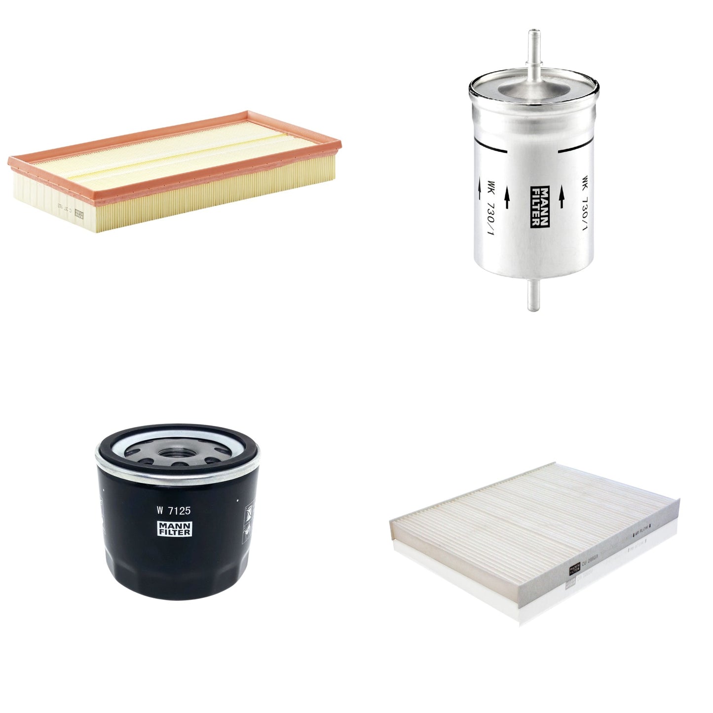 Kit Filtros de Ar Combustível Cabine Ar Condicionado Óleo - Mann-Filter - C37153 - CU2882/1 - W7125 - WK730/1 - (1)