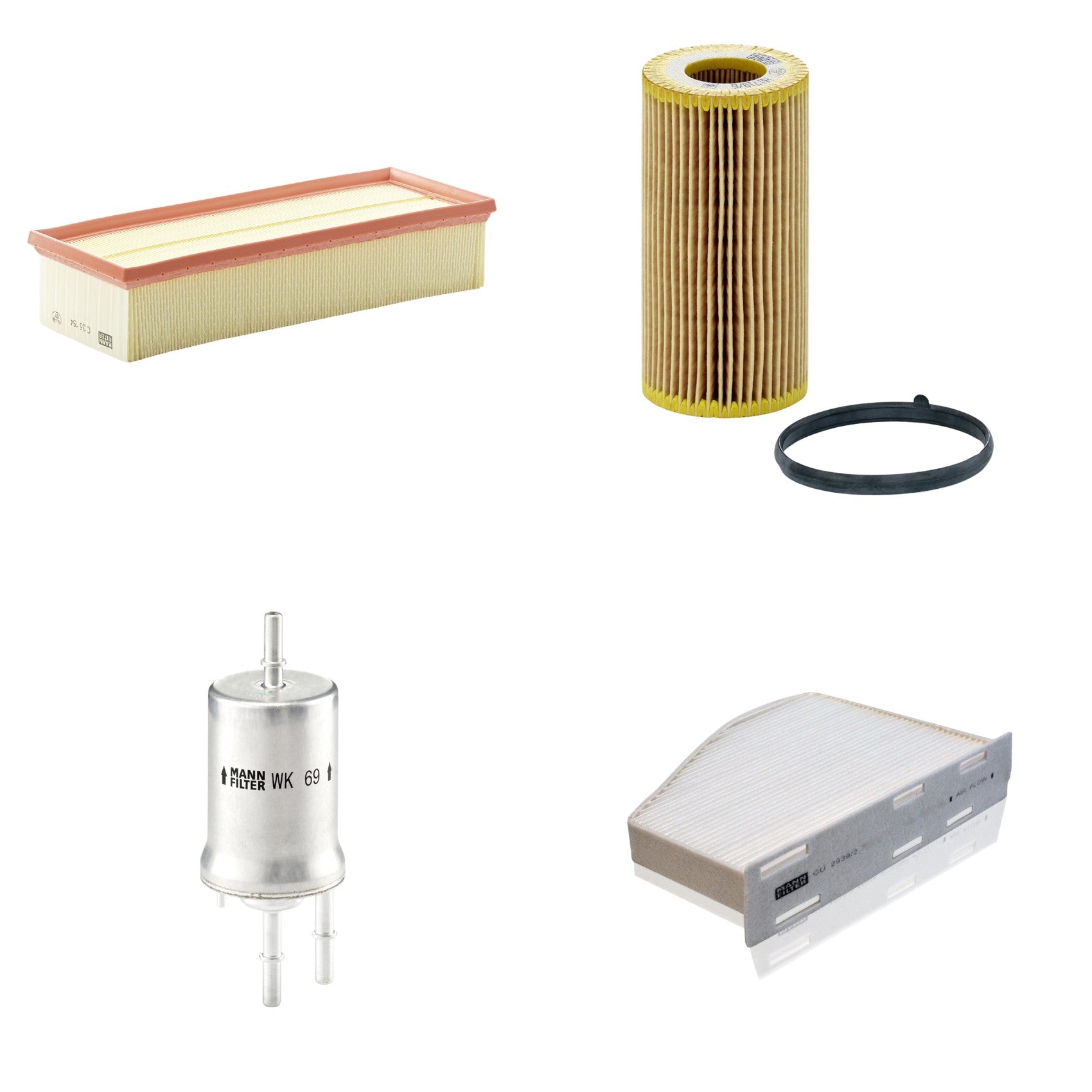 Kit Filtros de Ar Combustível Cabine Ar Condicionado Óleo - Mann-Filter - C35154 - CU2939/2 - HU719/6x - WK69 - (1)