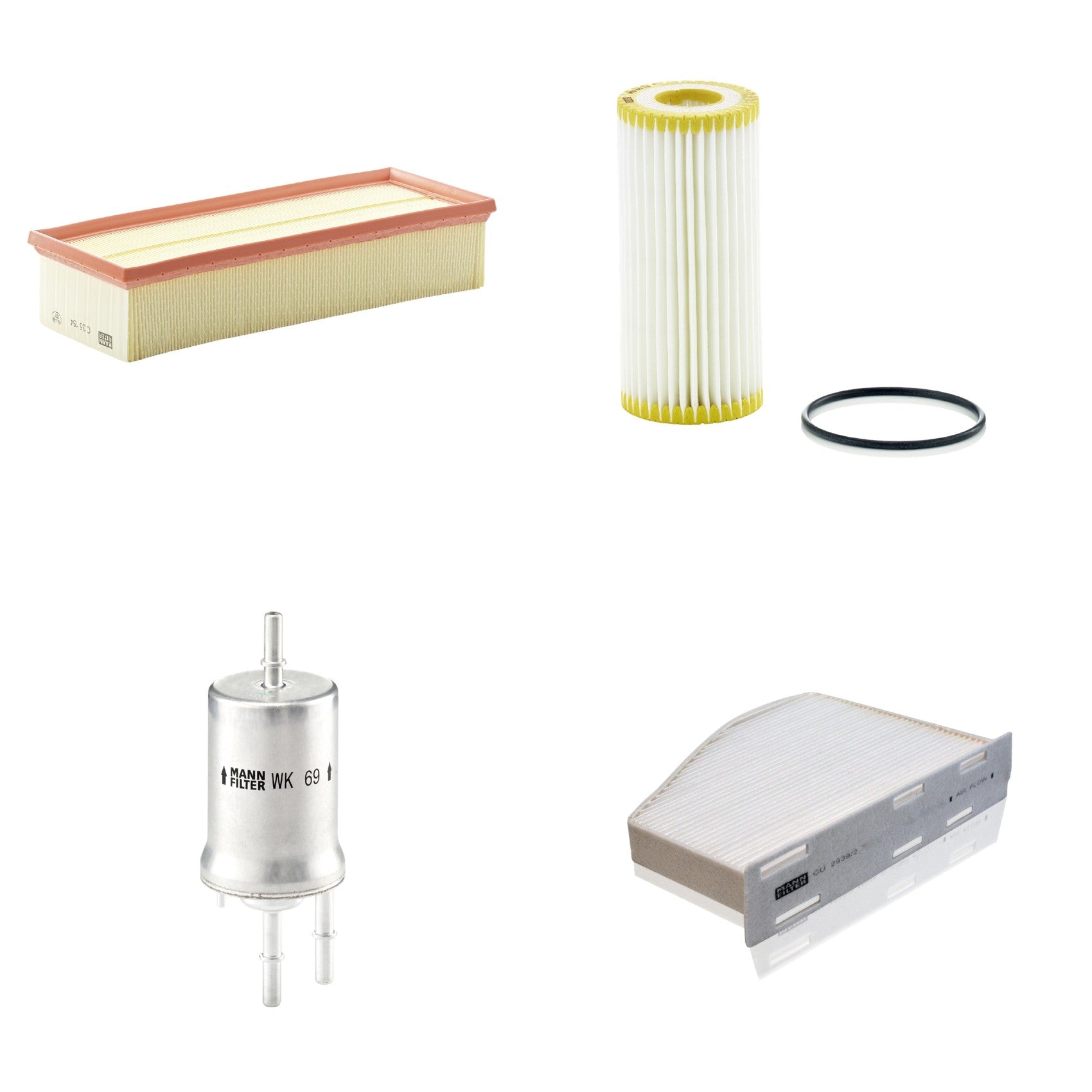 Kit Filtros de Ar Combustível Cabine Ar Condicionado Óleo - Mann-Filter - C35154 - CU2939/2 - HU6013z - WK69 - (1)