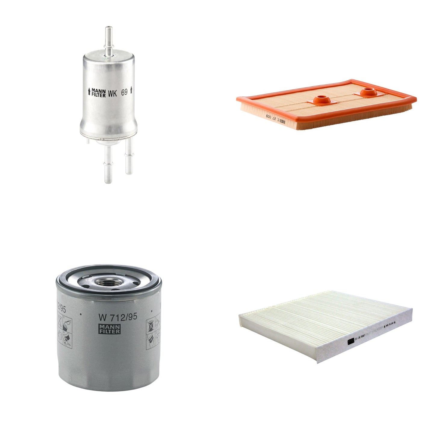 Kit Filtros de Ar Combustível Cabine Ar Condicionado Óleo - Mann-Filter - C27009 - CU26009/1 - W712/95 - WK69 - (1)