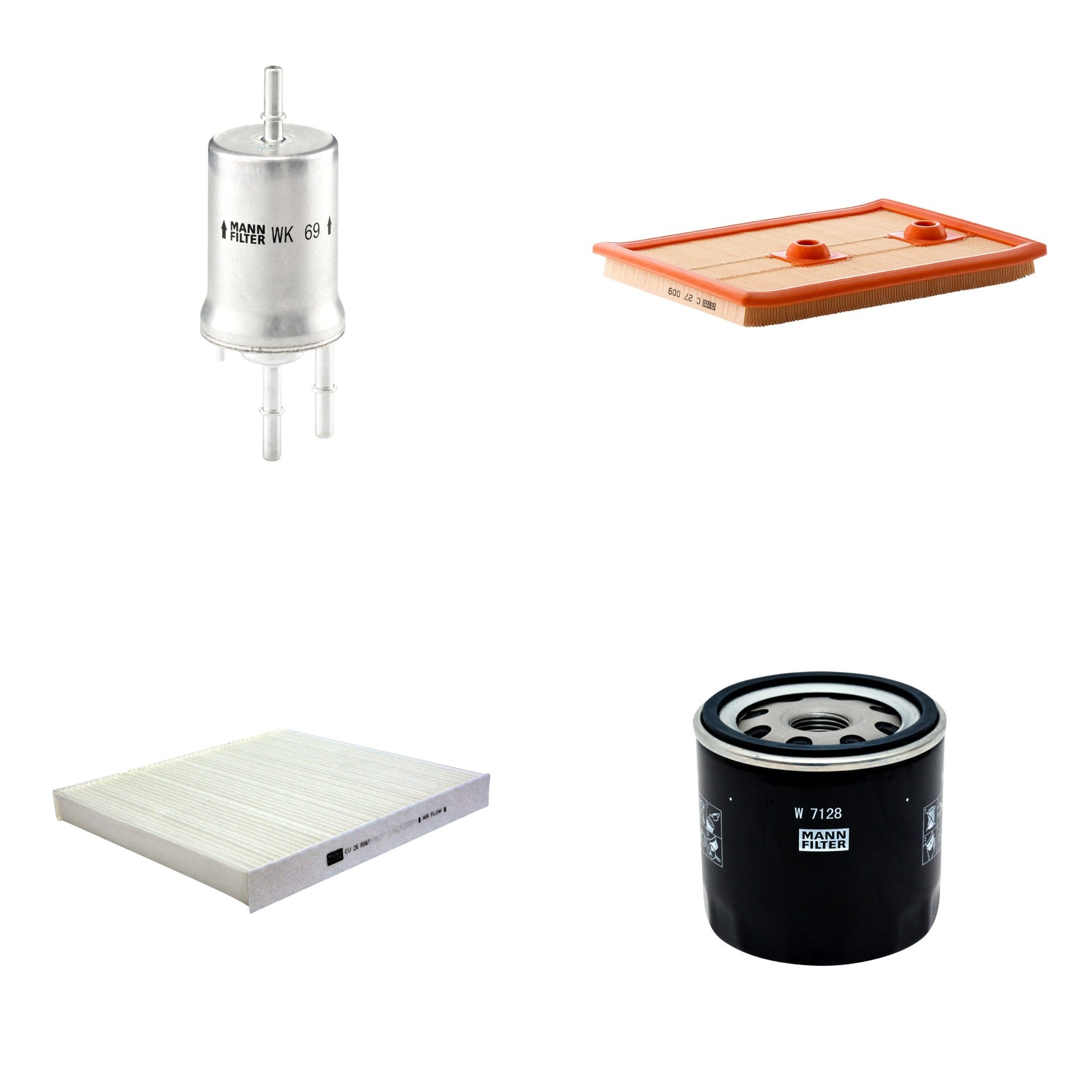 Kit Filtros de Ar Combustível Cabine Ar Condicionado Óleo - Mann-Filter - C27009 - CU26009/1 - W7128 - WK69 - (1)