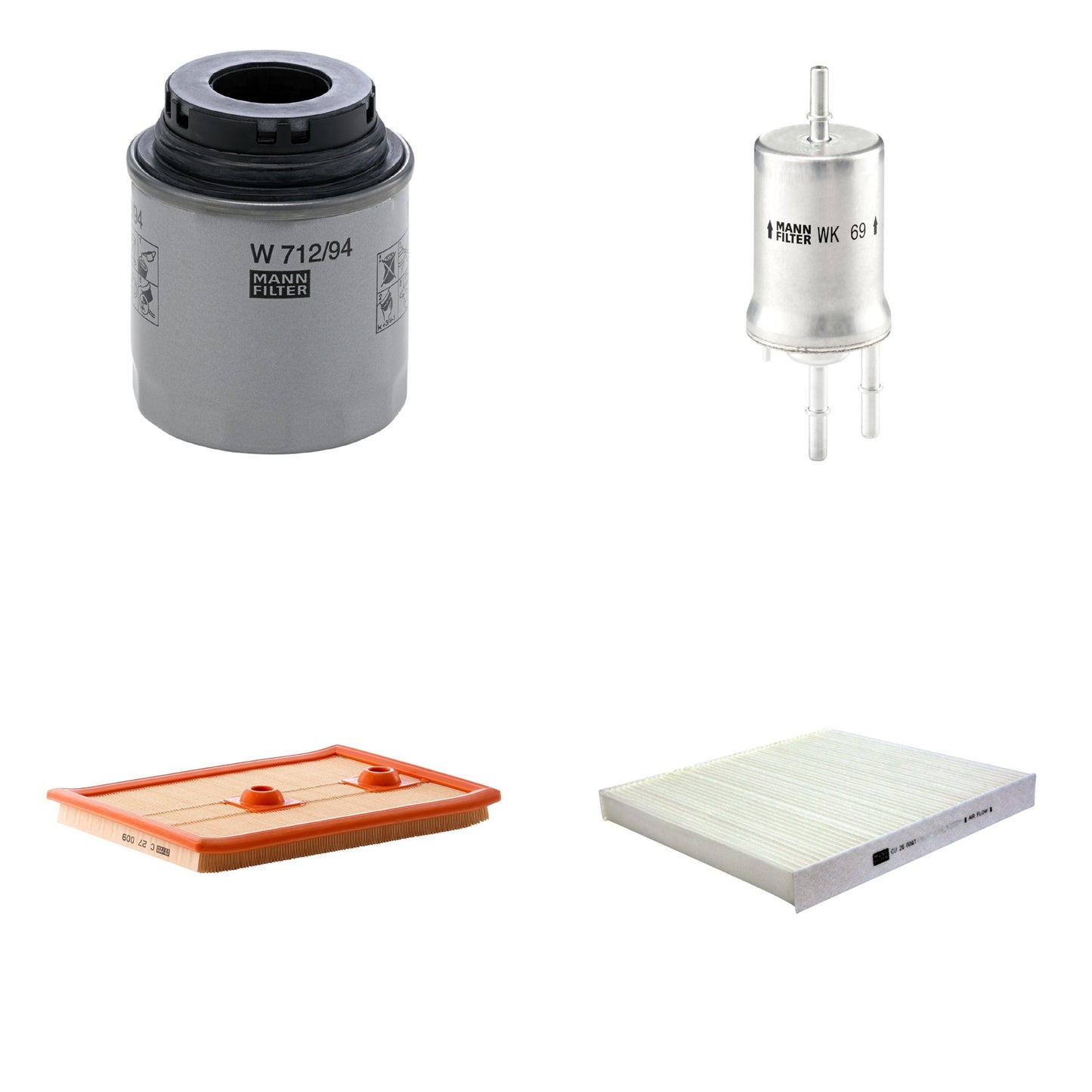 Kit Filtros de Ar Combustível Cabine Ar Condicionado Óleo - Mann-Filter - C27009 - CU26009/1 - W712/94 - WK69 - (1)