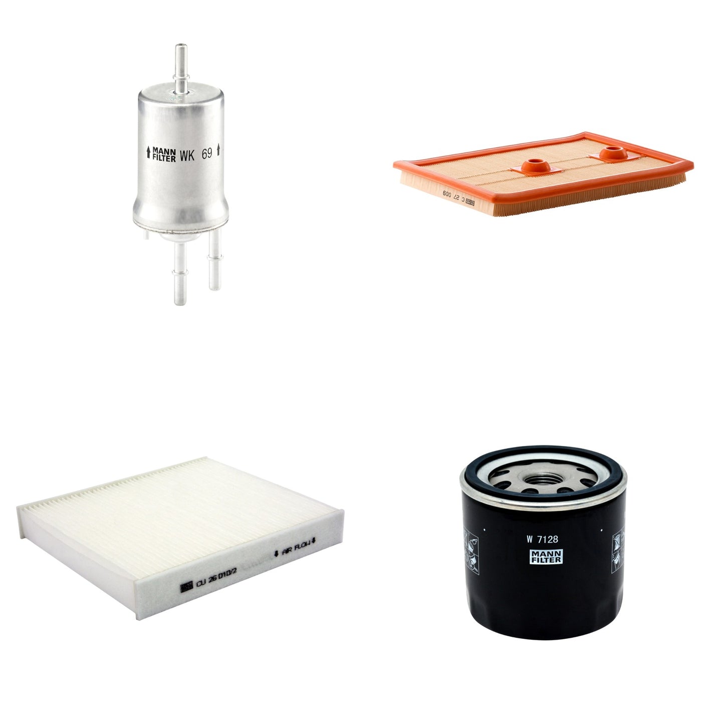 Kit Filtros de Ar Combustível Cabine Ar Condicionado Óleo - Mann-Filter - C27009 - CU26010/2 - W7128 - WK69 - (1)