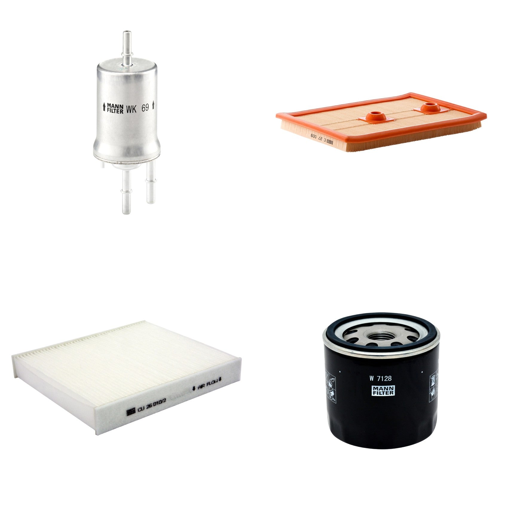 Kit Filtros de Ar Combustível Cabine Ar Condicionado Óleo - Mann-Filter - C27009 - CU26010/2 - W7128 - WK69 - (1)
