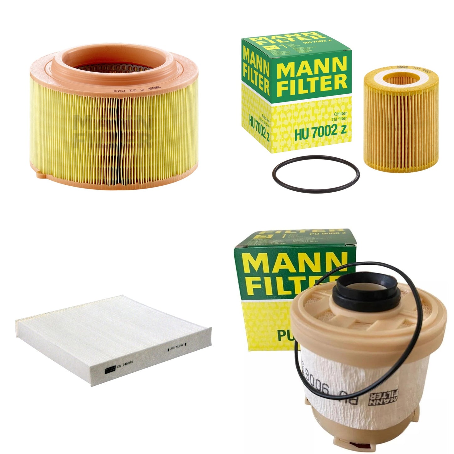 Kit Filtros de Ar Combustível Cabine Ar Condicionado Óleo - Mann-Filter - C22024 - CU24006/1 - HU7002z - PU9008z - (1)
