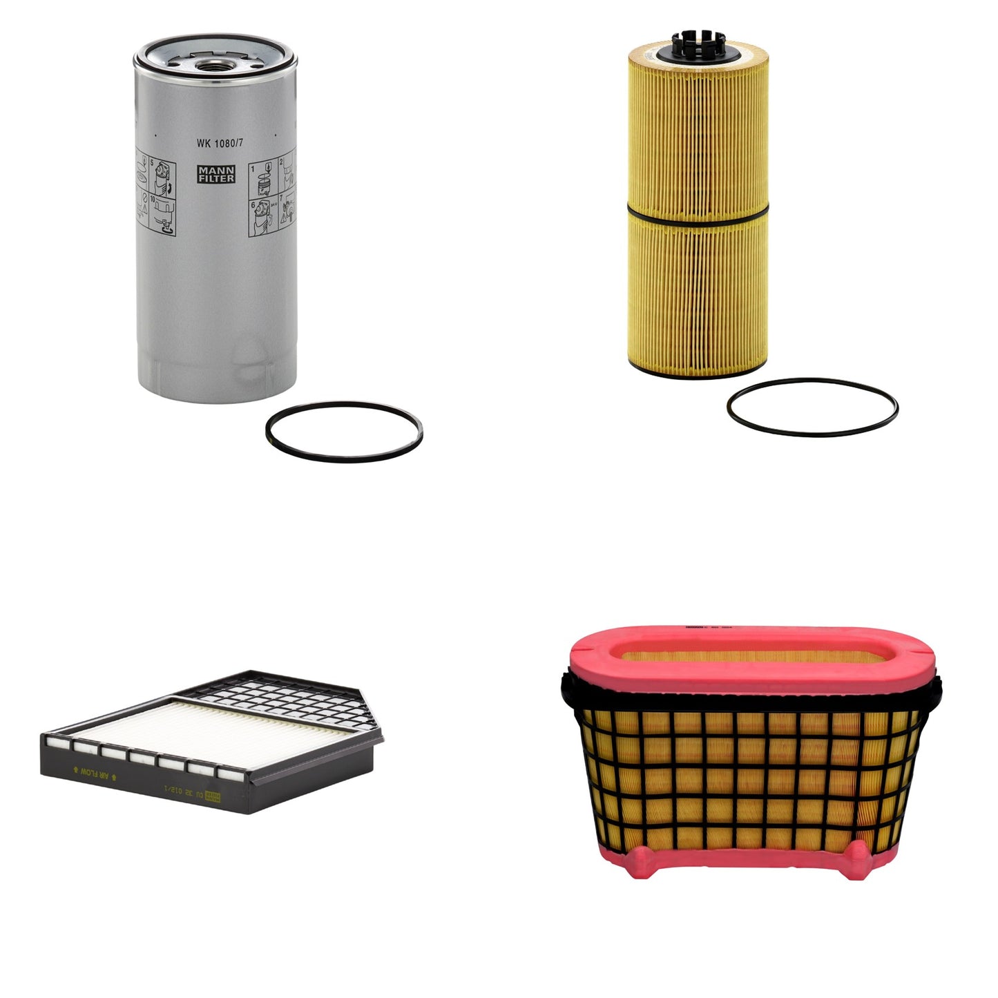 Kit Filtros de Ar Combustível Cabine Ar Condicionado Óleo - Mann-Filter - C50004 - CU32012/1 - HU12001z - WK1080/7x - (1)