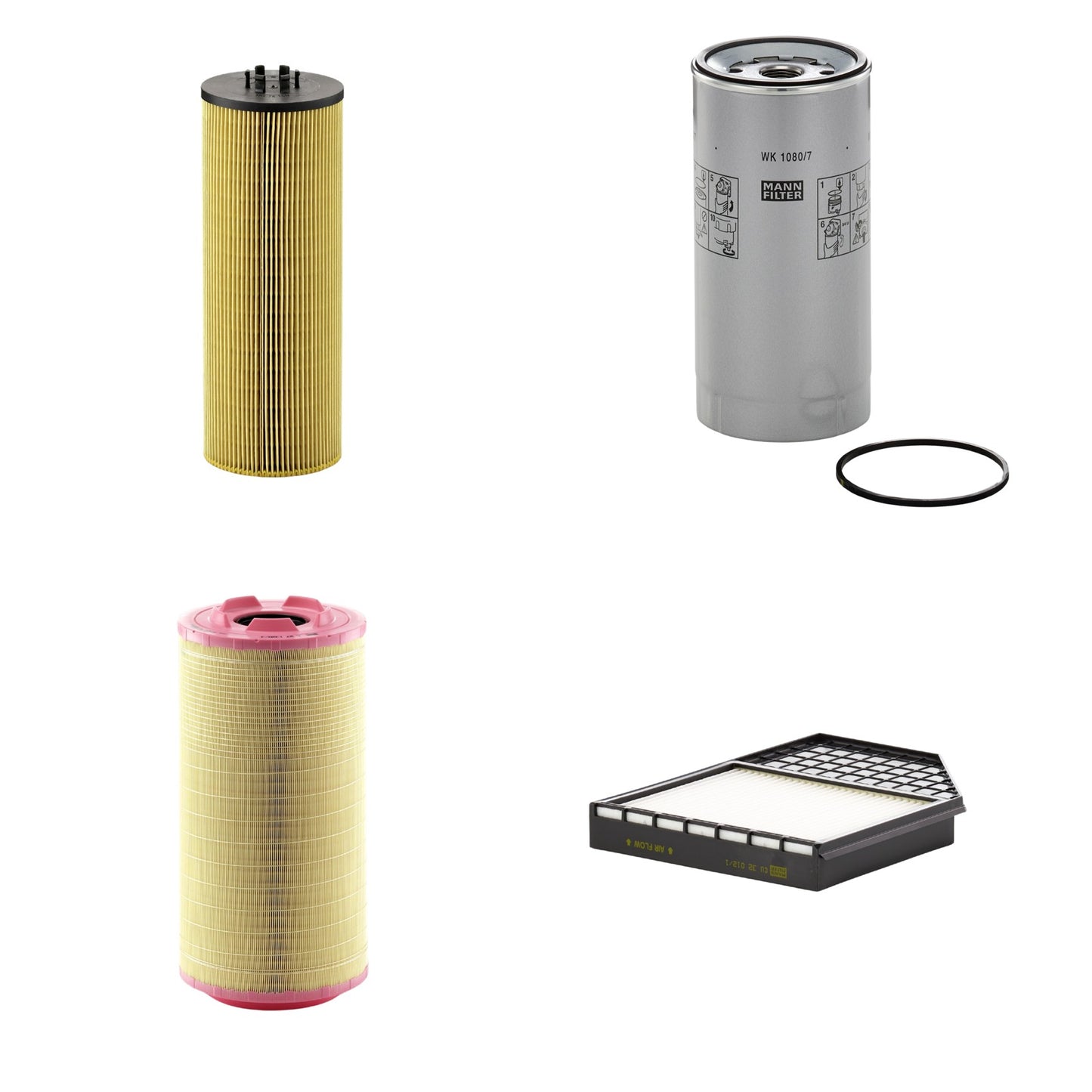 Kit Filtros de Ar Combustível Cabine Ar Condicionado Óleo - Mann-Filter - C271320/3 - CU32012/1 - HU12140x - WK1080/7x - (1)