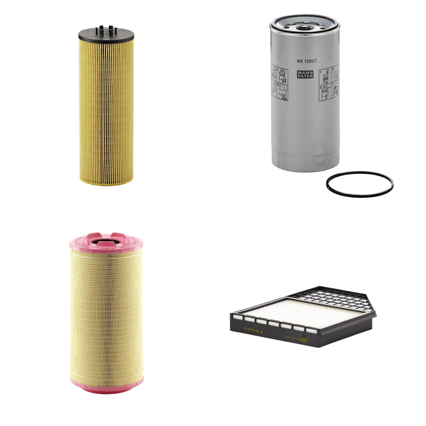 Kit Filtros de Ar Combustível Cabine Ar Condicionado Óleo - Mann-Filter - C271320/3 - CU32012/1 - HU12140x - WK1080/7x - (1)