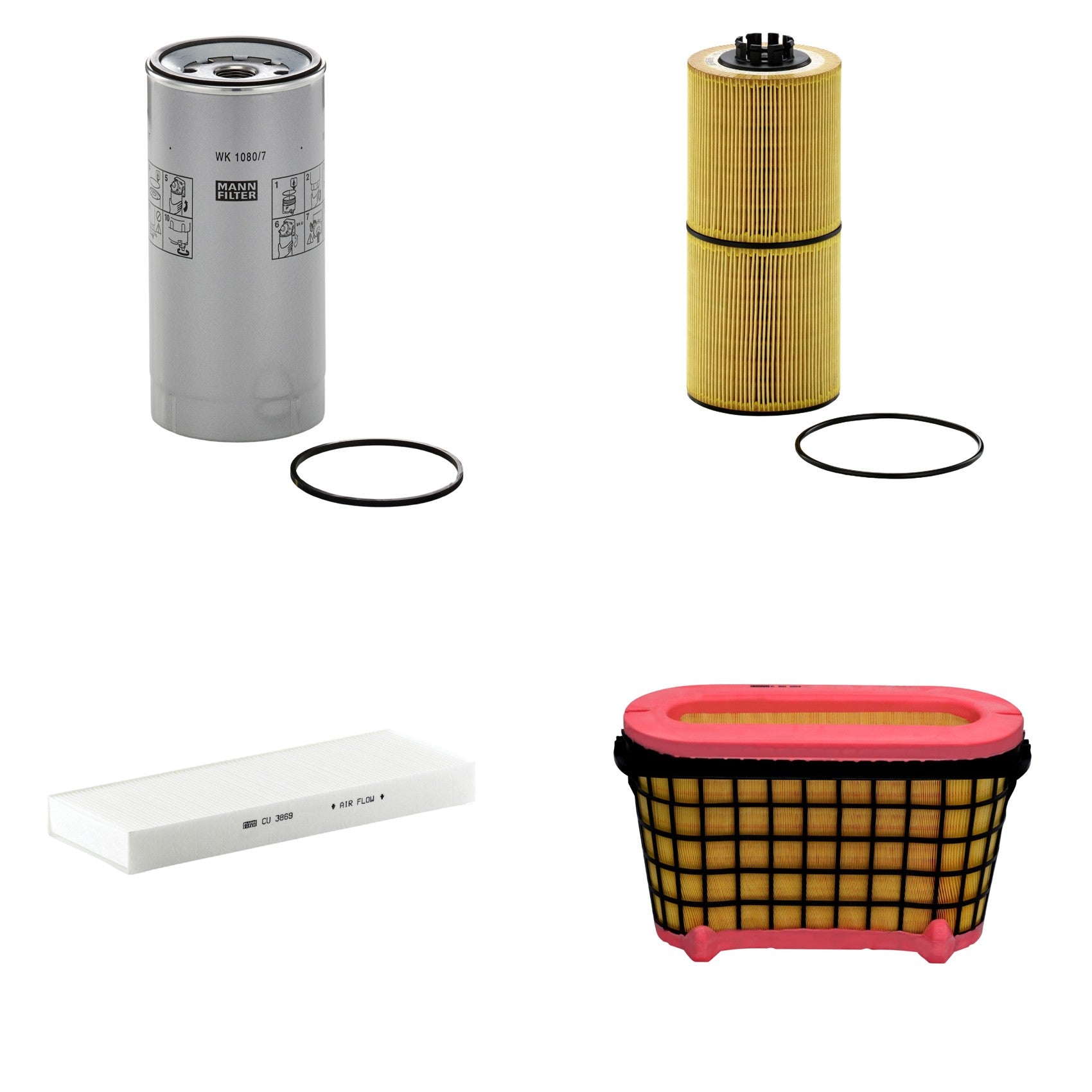 Kit Filtros de Ar Combustível Cabine Ar Condicionado Óleo - Mann-Filter - C50004 - CU3869 - HU12001z - WK1080/7x - (1)