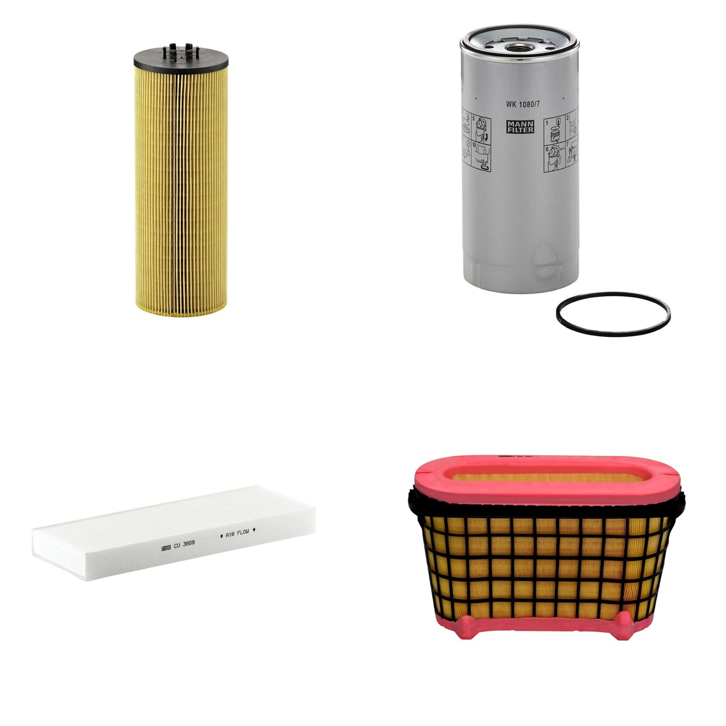 Kit Filtros de Ar Combustível Cabine Ar Condicionado Óleo - Mann-Filter - C50004 - CU3869 - HU12140x - WK1080/7x - (1)