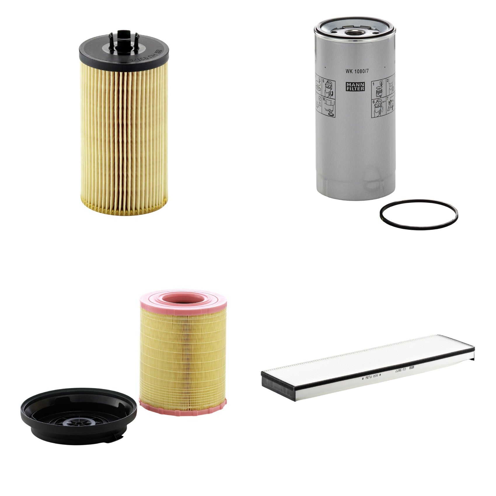 Kit Filtros de Ar Combustível Cabine Ar Condicionado Óleo - Mann-Filter - C29010KIT - CU5877 - HU931/5x - WK1080/7x - (1)