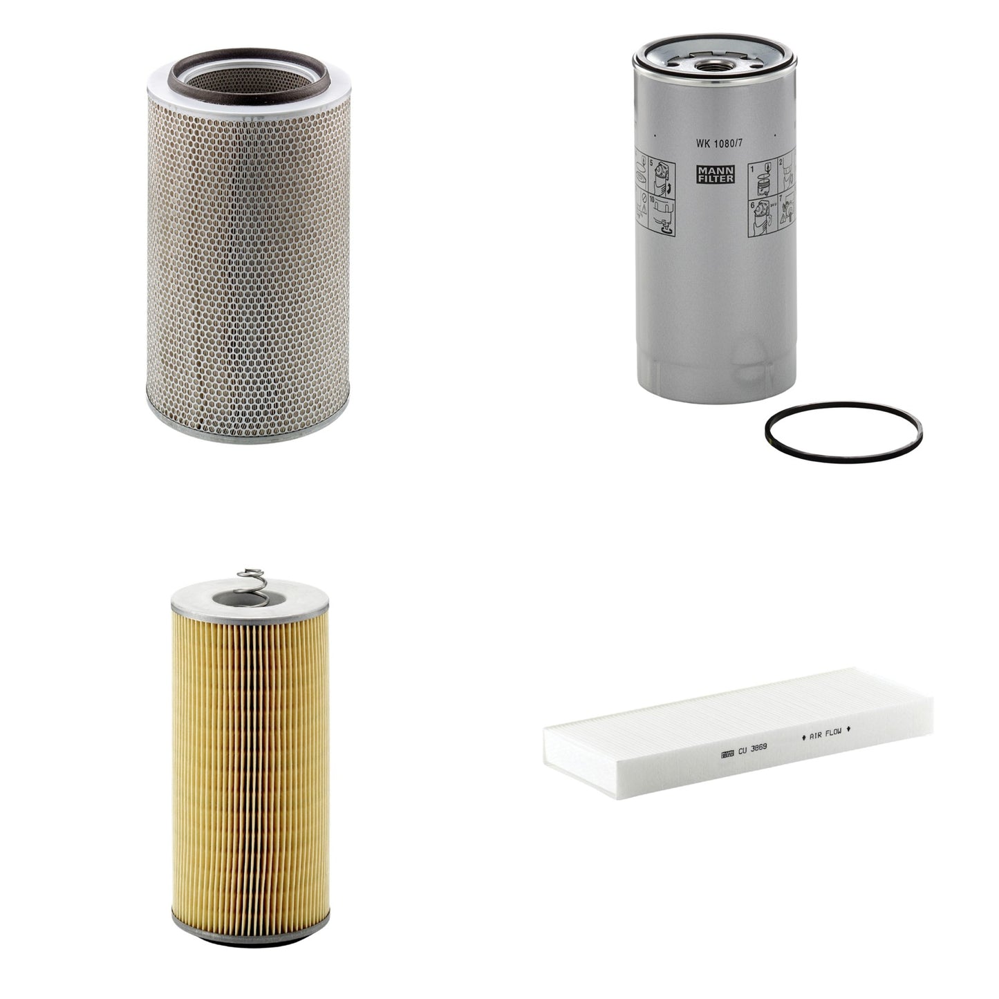 Kit Filtros de Ar Combustível Cabine Ar Condicionado Óleo - Mann-Filter - C30850/2 - CU3869 - H12110/2x - WK1080/7x - (1)