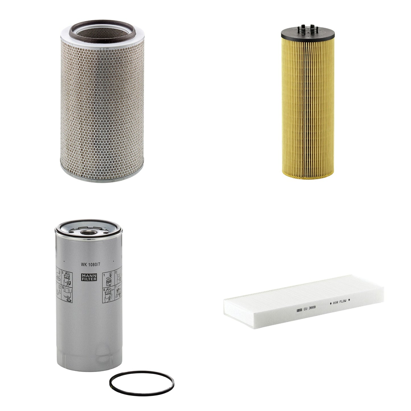 Kit Filtros de Ar Combustível Cabine Ar Condicionado Óleo - Mann-Filter - C30850/2 - CU3869 - HU12140x - WK1080/7x - (1)