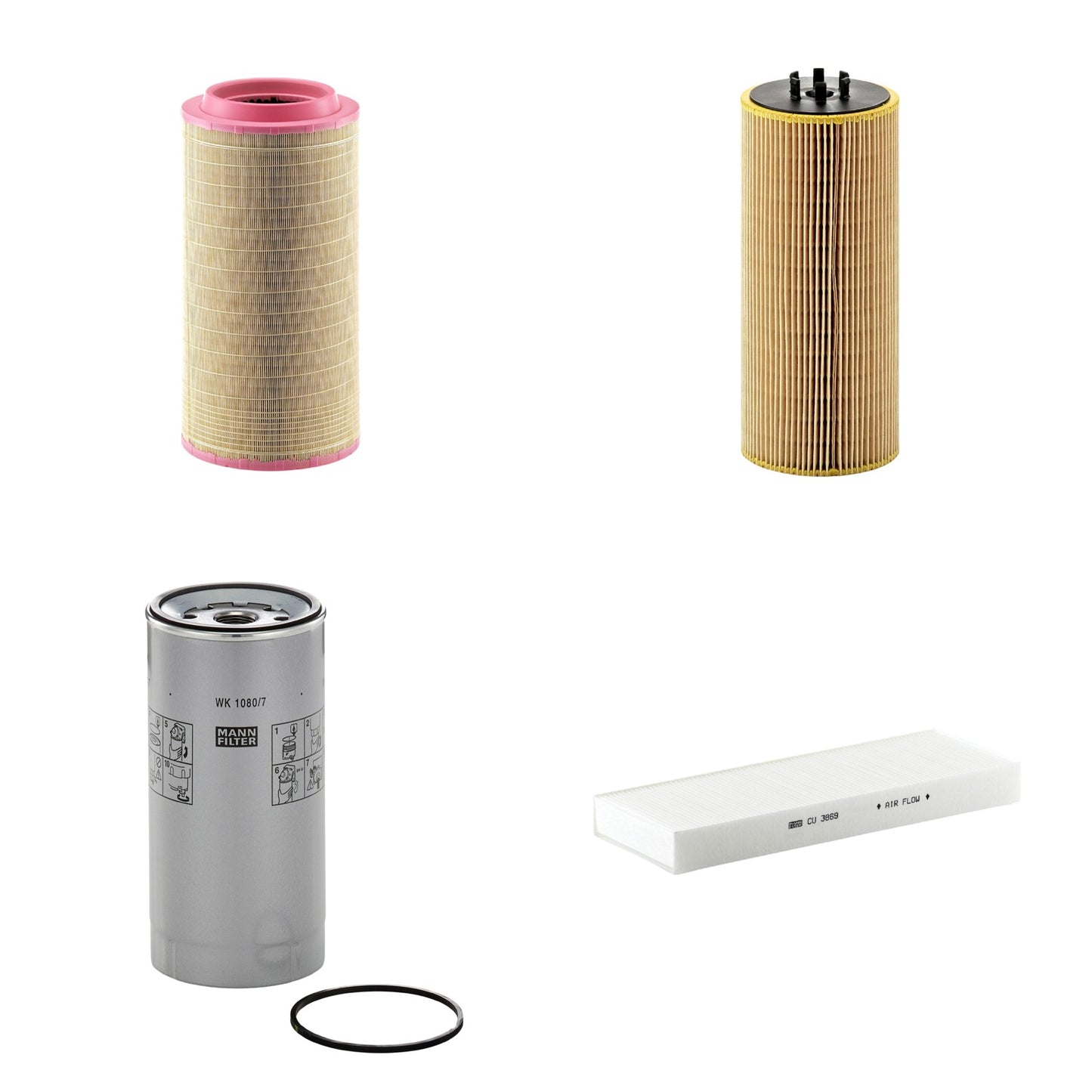 Kit Filtros de Ar Combustível Cabine Ar Condicionado Óleo - Mann-Filter - C271340 - CU3869 - HU12110x - WK1080/7x - (1)