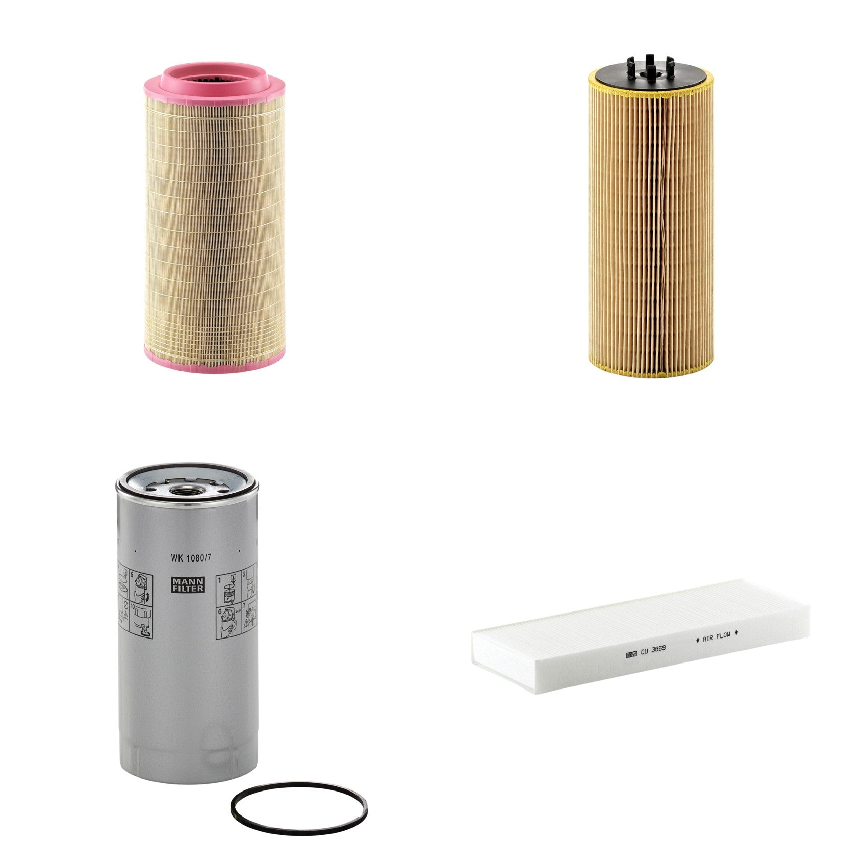 Kit Filtros de Ar Combustível Cabine Ar Condicionado Óleo - Mann-Filter - C271340 - CU3869 - HU12110x - WK1080/7x - (1)
